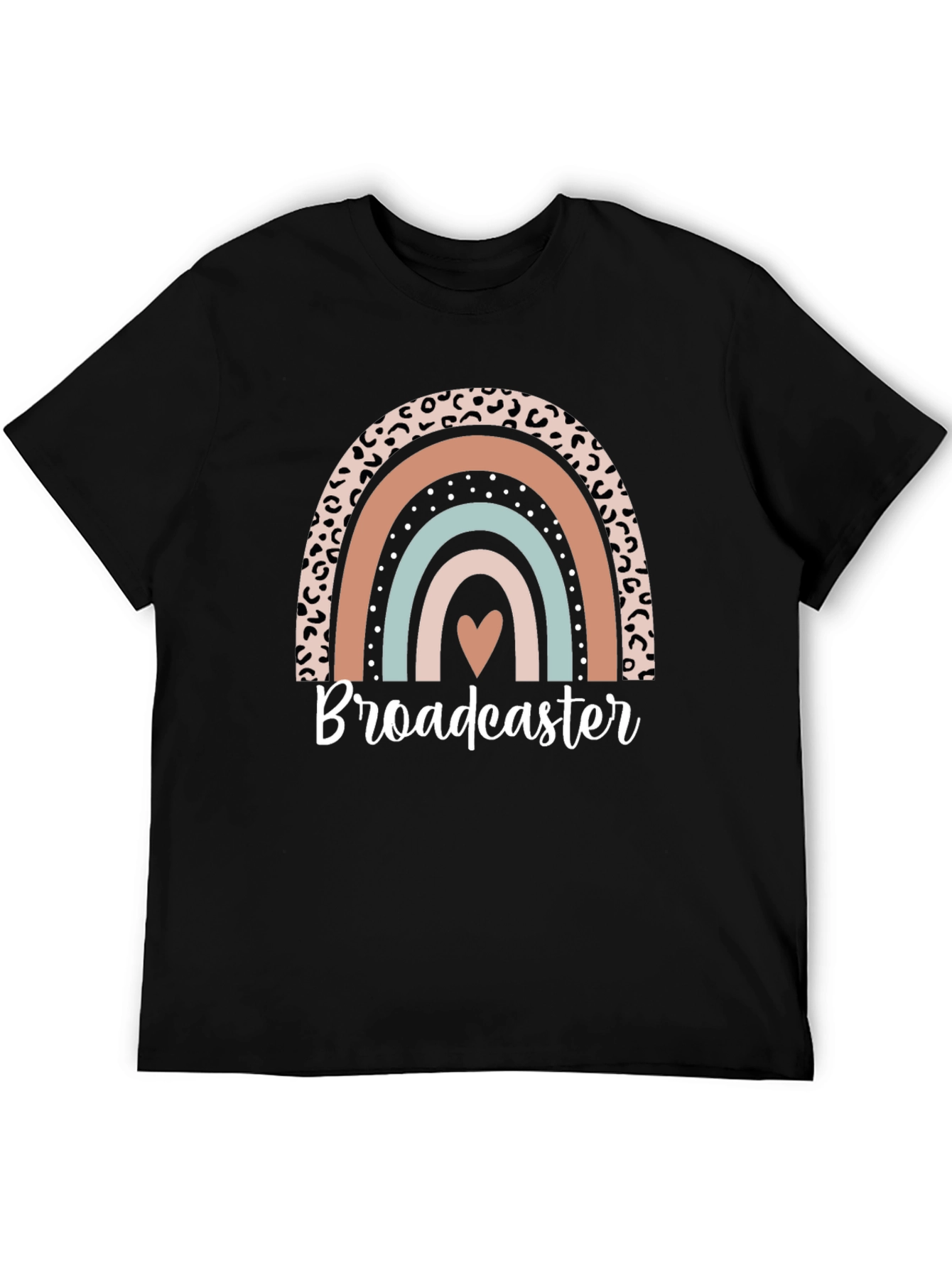 Black Broadcaster Rainbow Graphic Tee - Stylish Comfort view 5