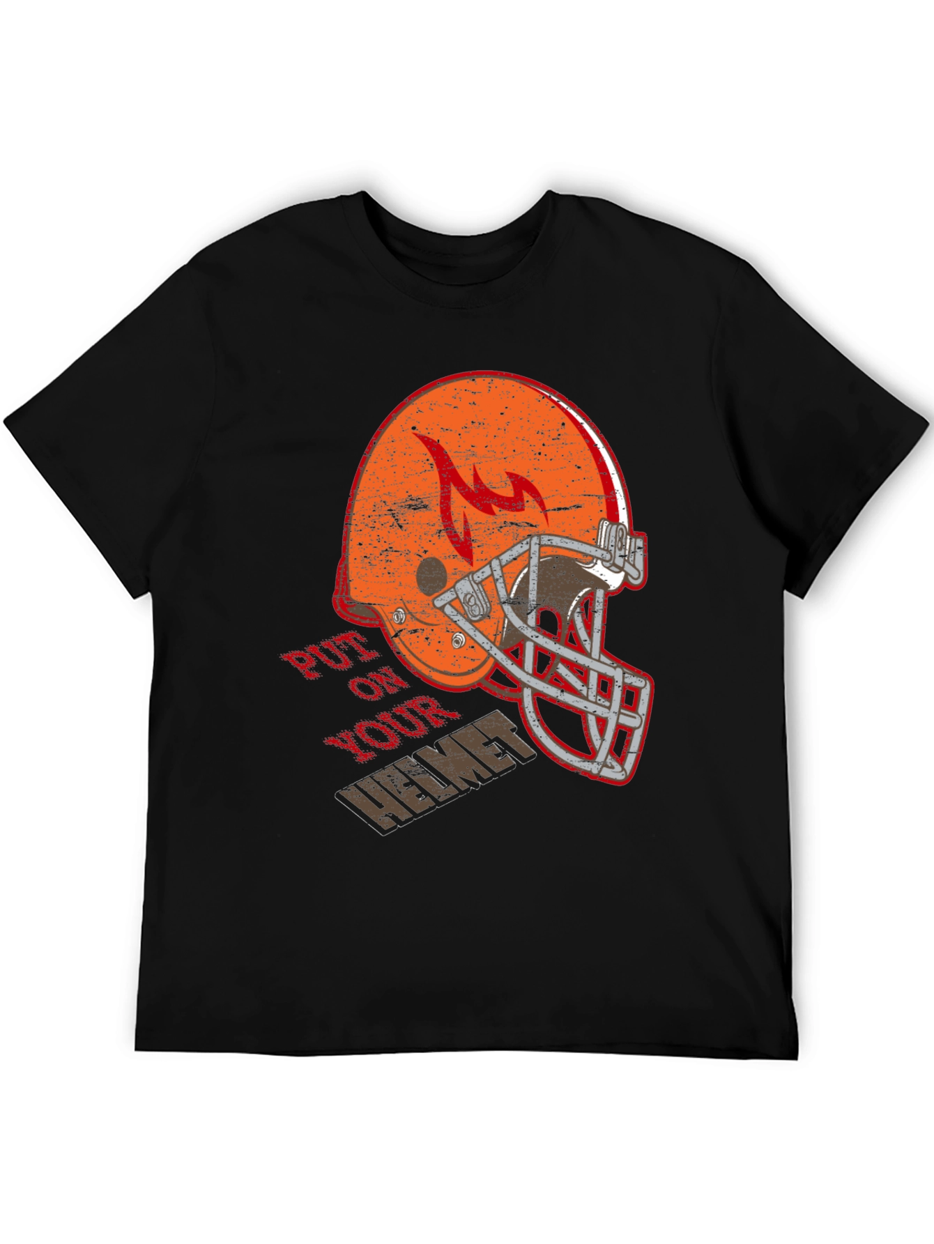 Black Put On Your Helmet Graphic T-Shirt view 5