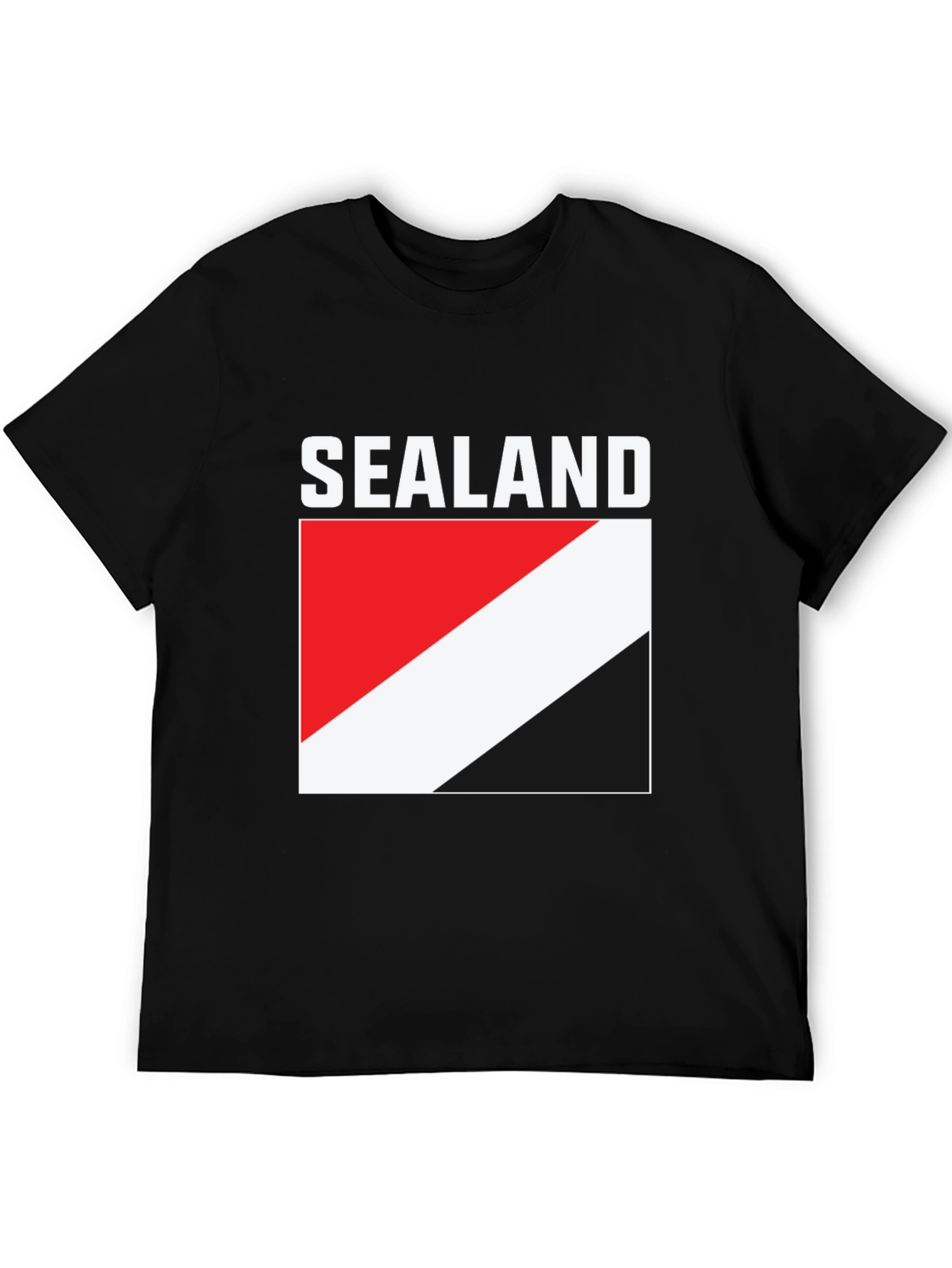 Black Principality of Sealand Flag T-Shirt view 5