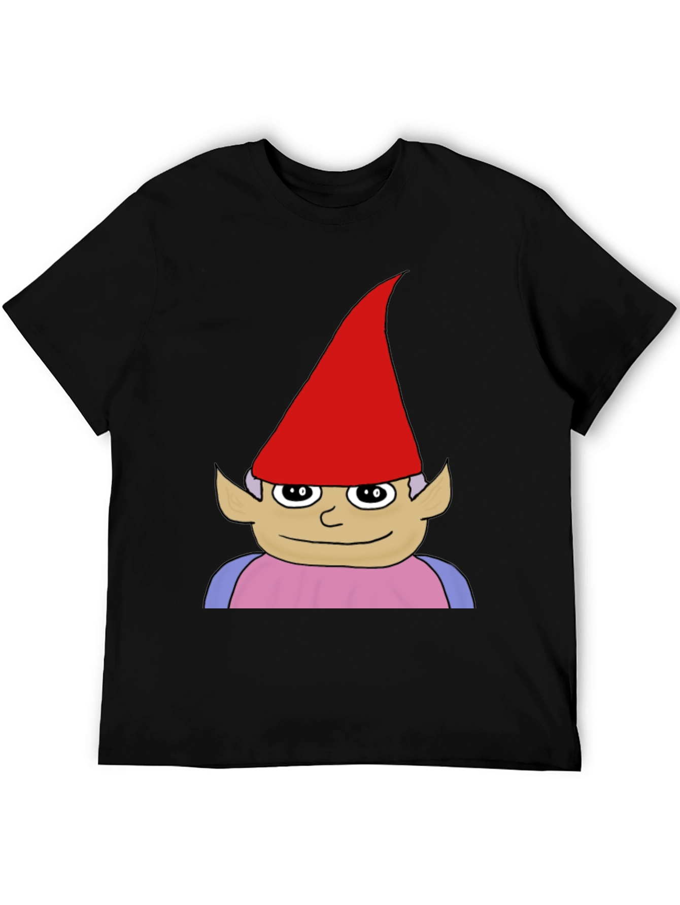 Black Gnome Graphic Tee - Black Casual Cotton T-Shirt view 5