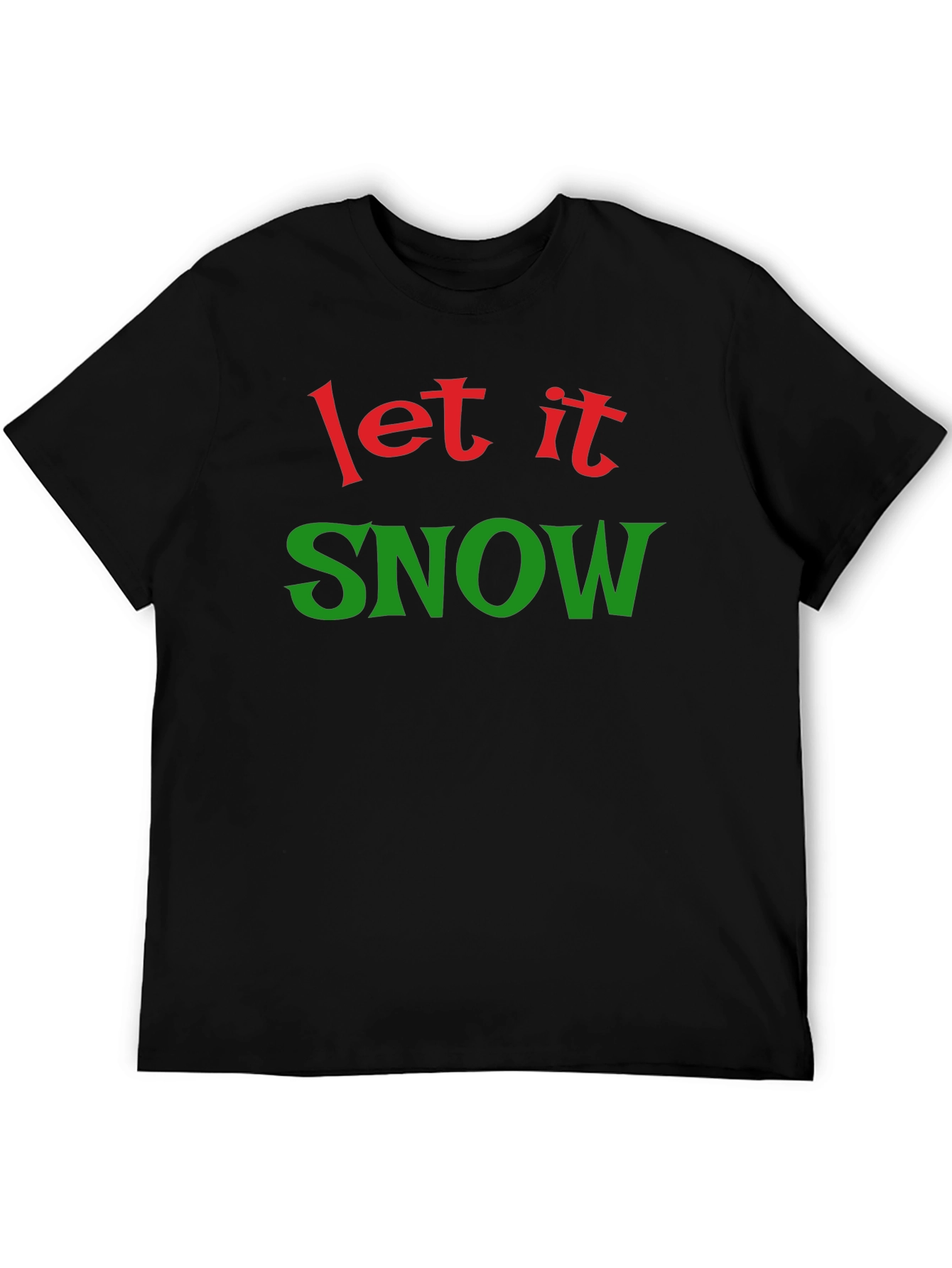 Black Let It Snow Christmas Holiday T-Shirt view 5