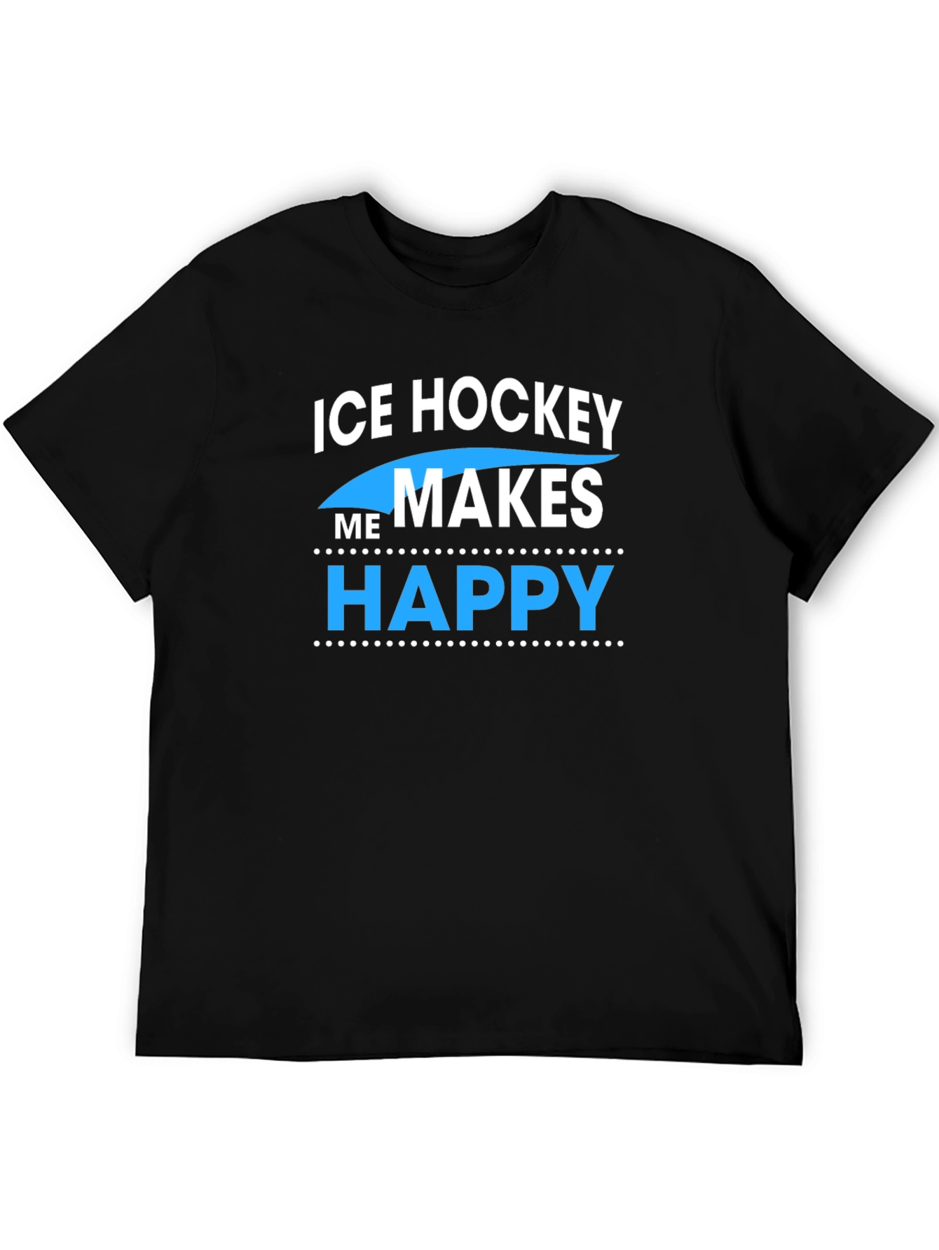 Black Ice Hockey Makes Me Happy Graphic T-Shirt view 5