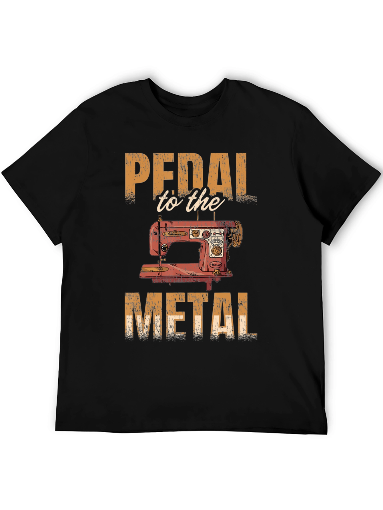 Black Pedal to the Metal Sewing Machine T-Shirt view 5