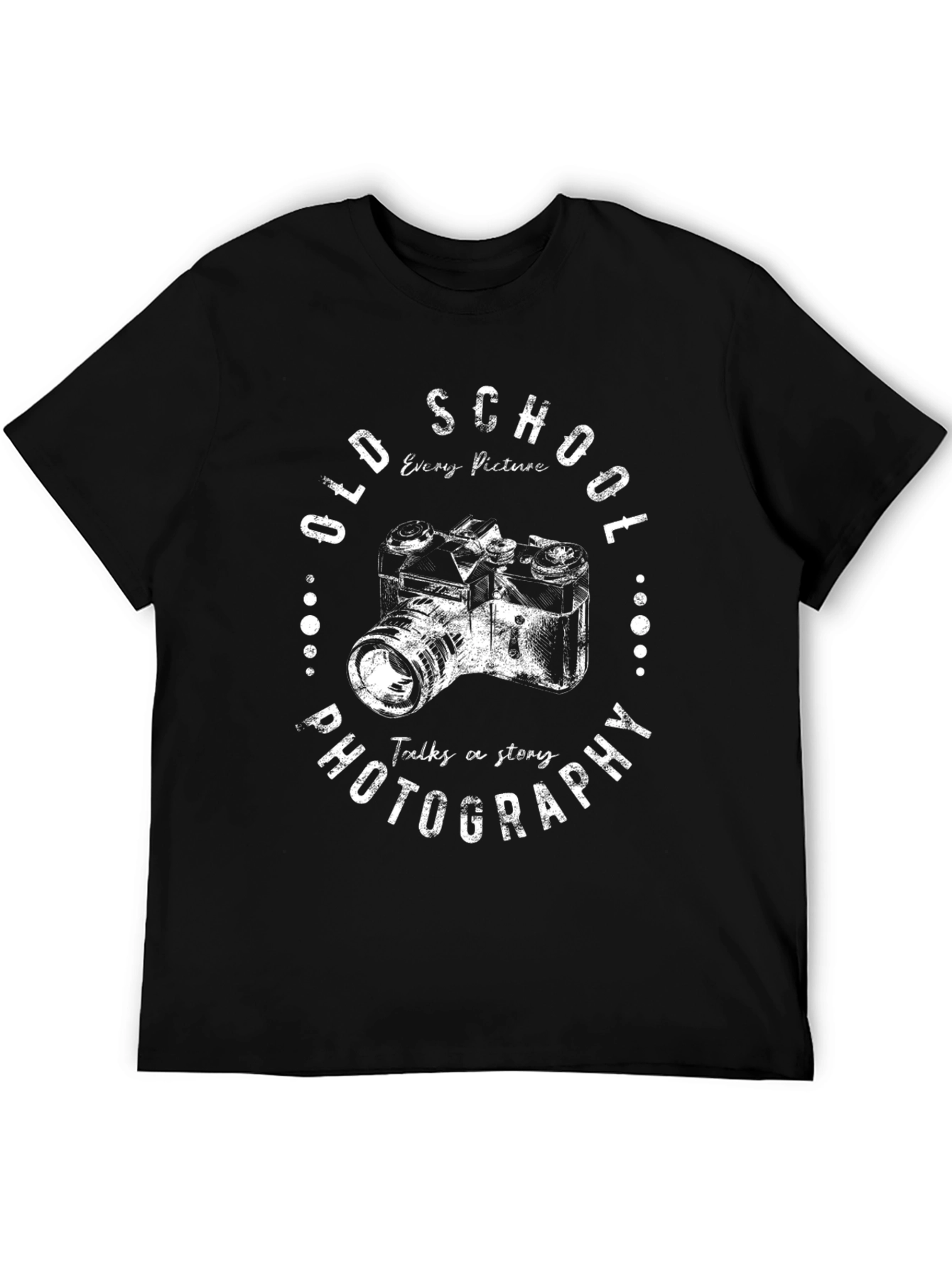 Black Vintage Camera Graphic T-Shirt - Old School Photography Tee view 5