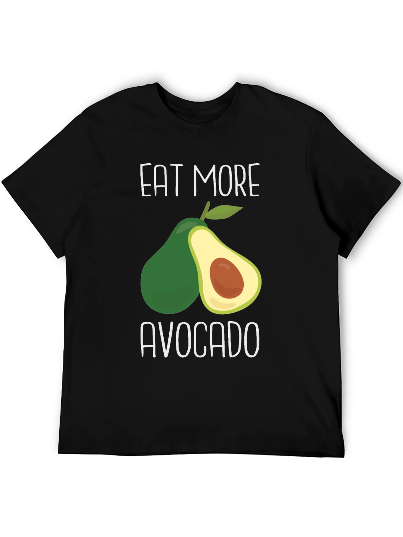 Black Eat More Avocado Graphic T-Shirt - Unisex Cotton Tee view 5