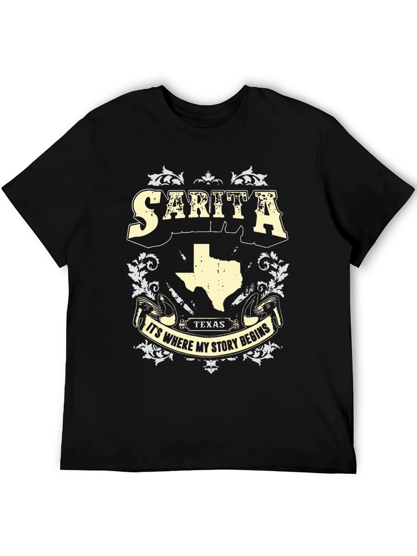 Black Sarita Texas Story Begins T-Shirt view 5