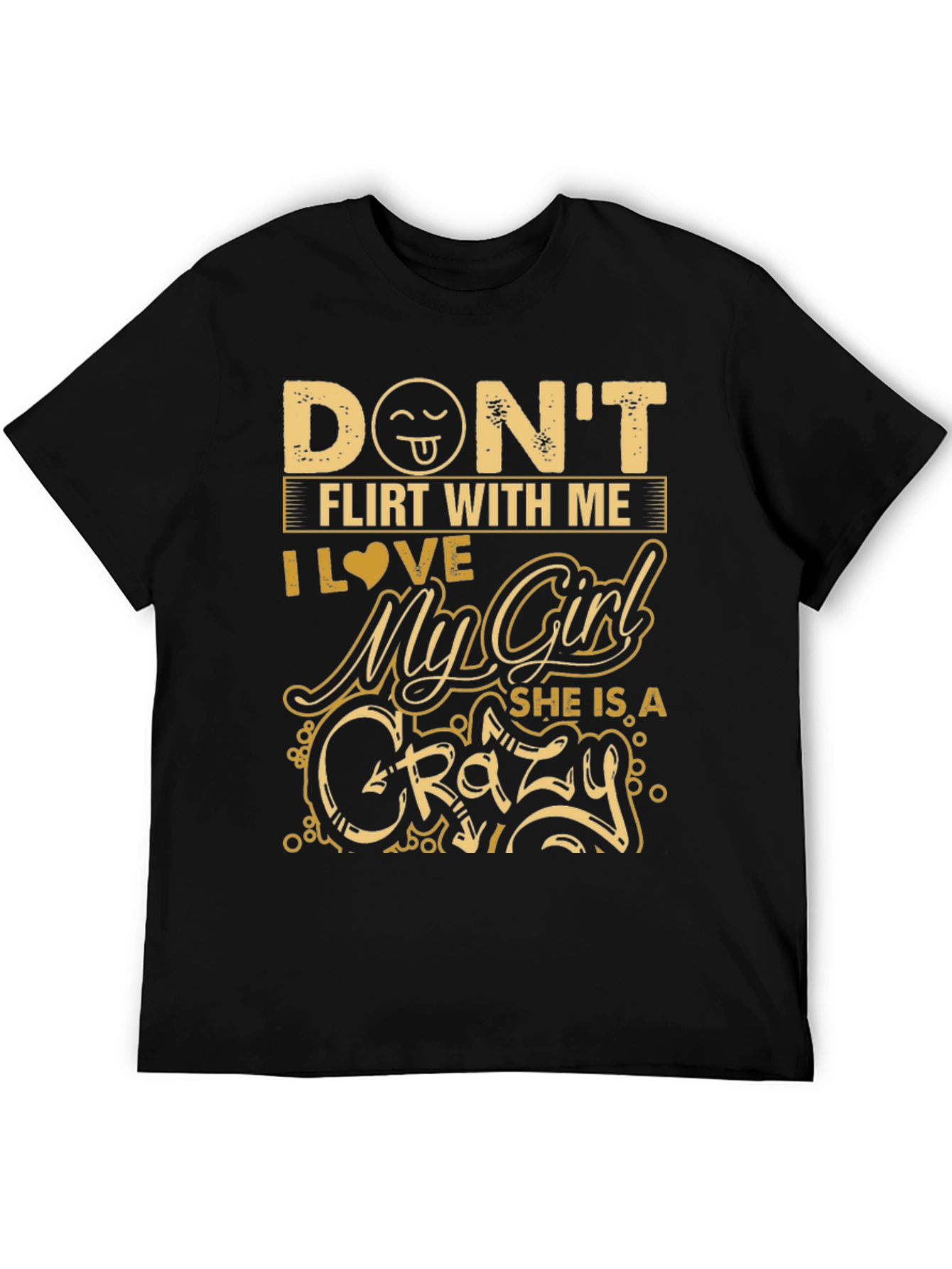 Black Don't Flirt With Me, Crazy Girl Graphic T-Shirt view 5