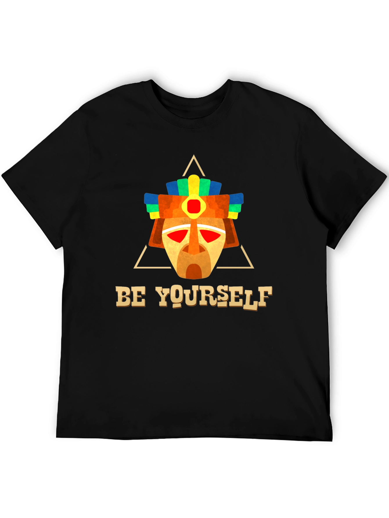 Black Be Yourself Aztec Mask T-Shirt view 5