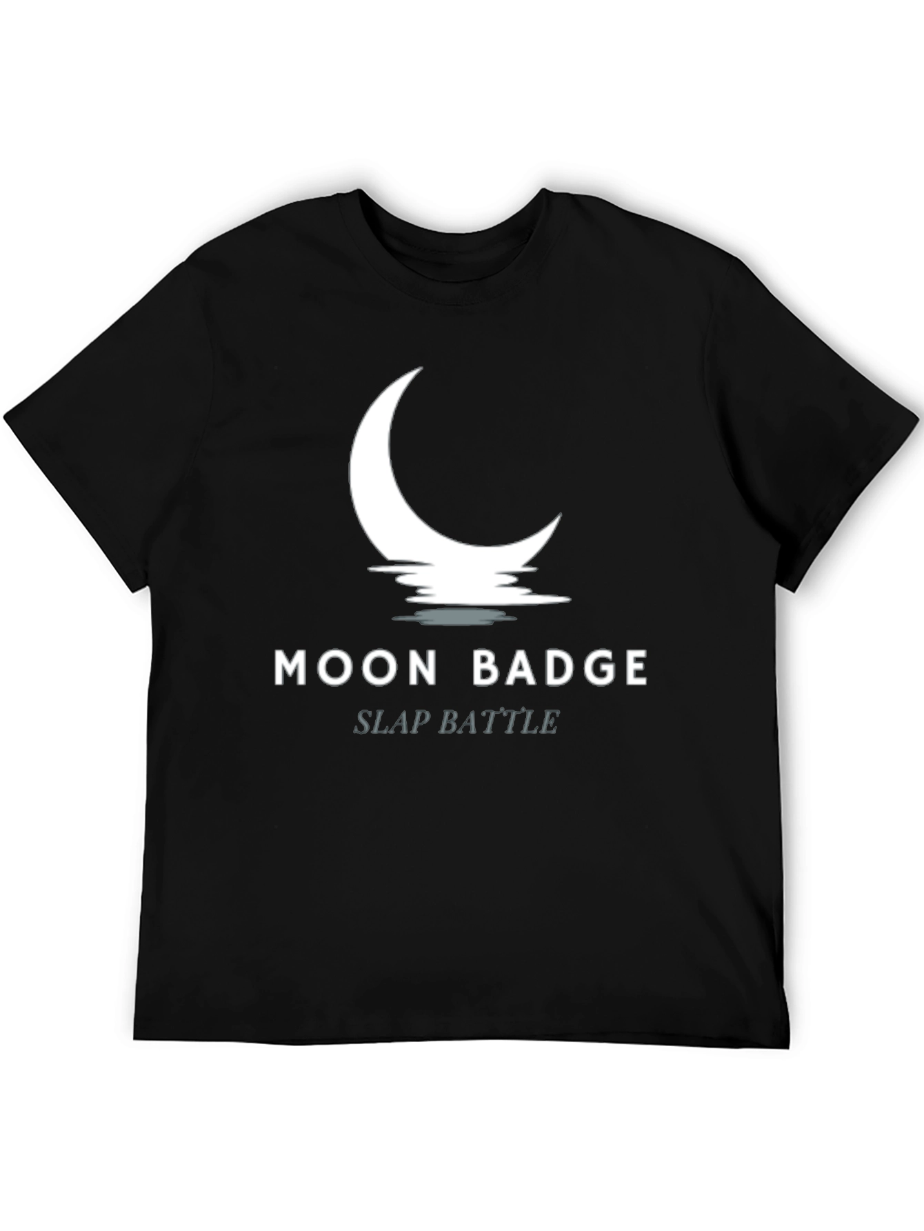 Black Moon Badge Slap Battle Black T-Shirt view 5