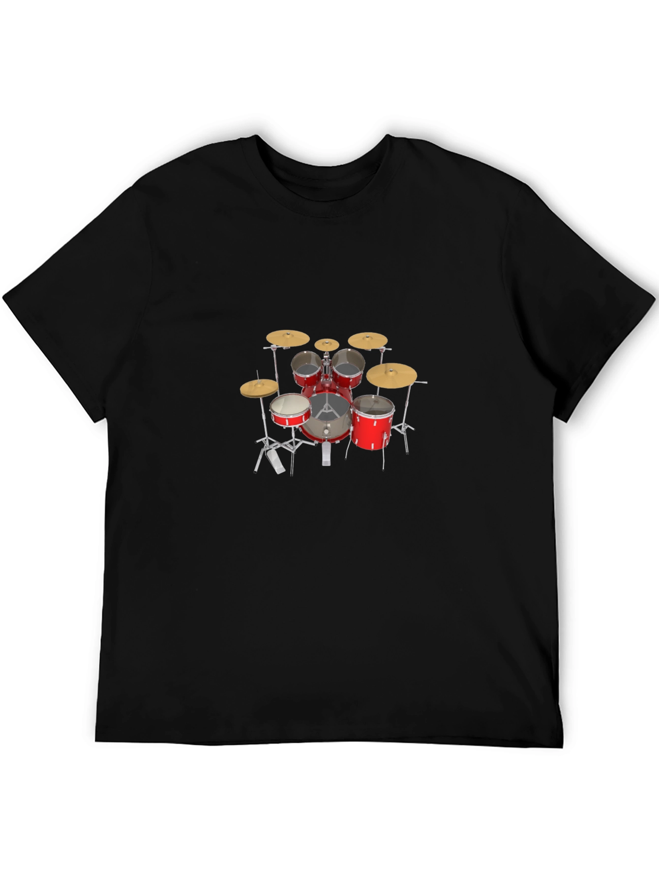 Black Drum Kit Graphic Print Black T-Shirt view 5