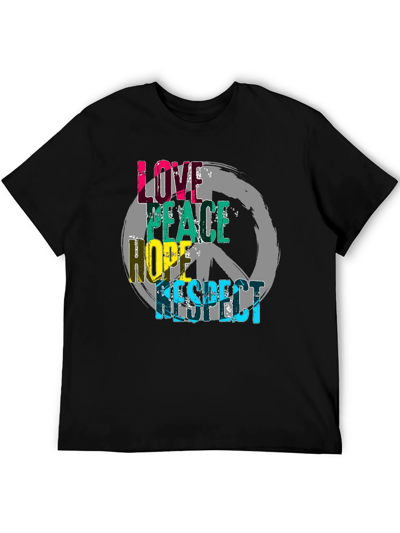 Black Love Peace Hope Respect Graphic T-Shirt view 5