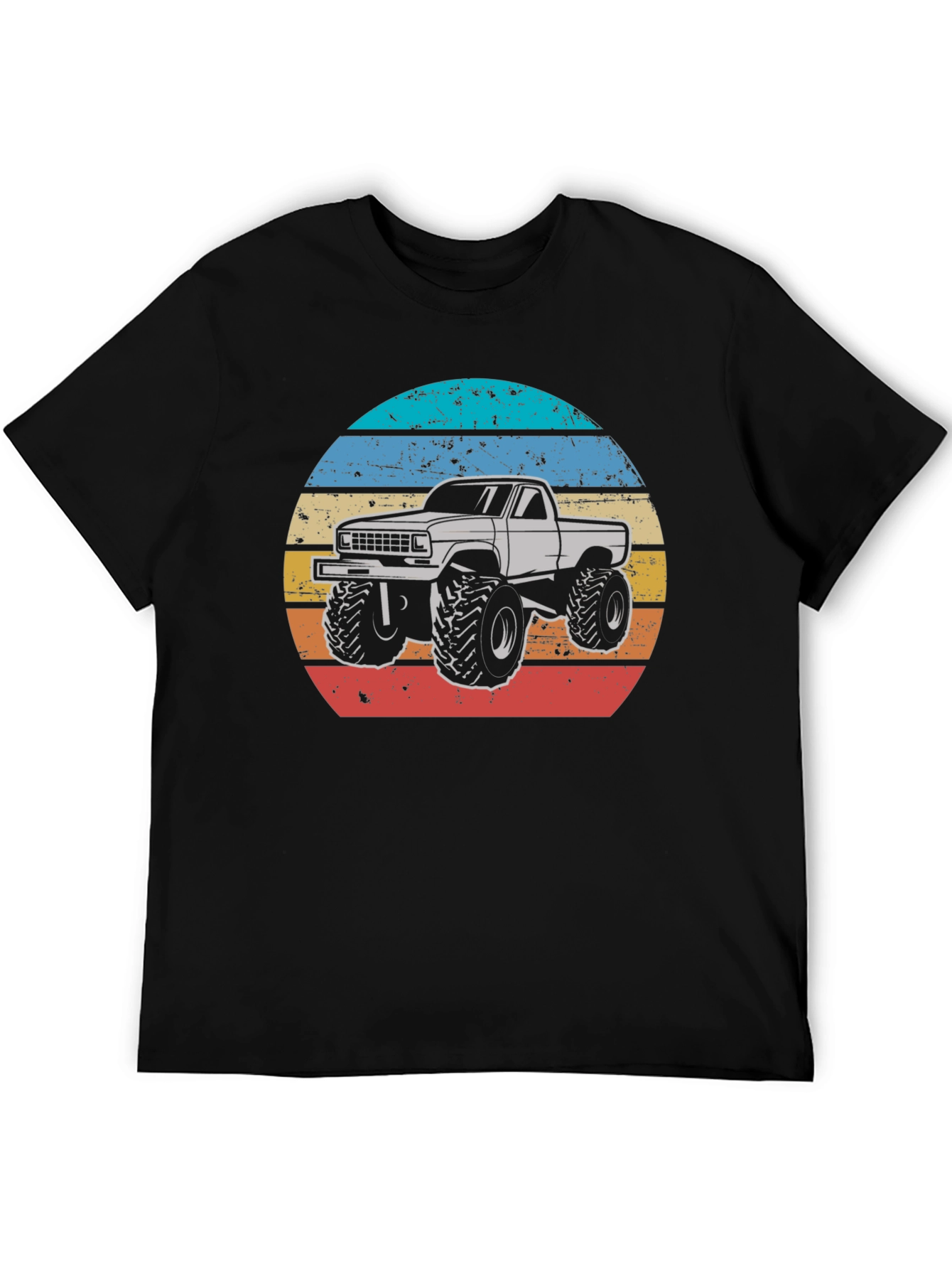 Black Retro Monster Truck T-Shirt view 5