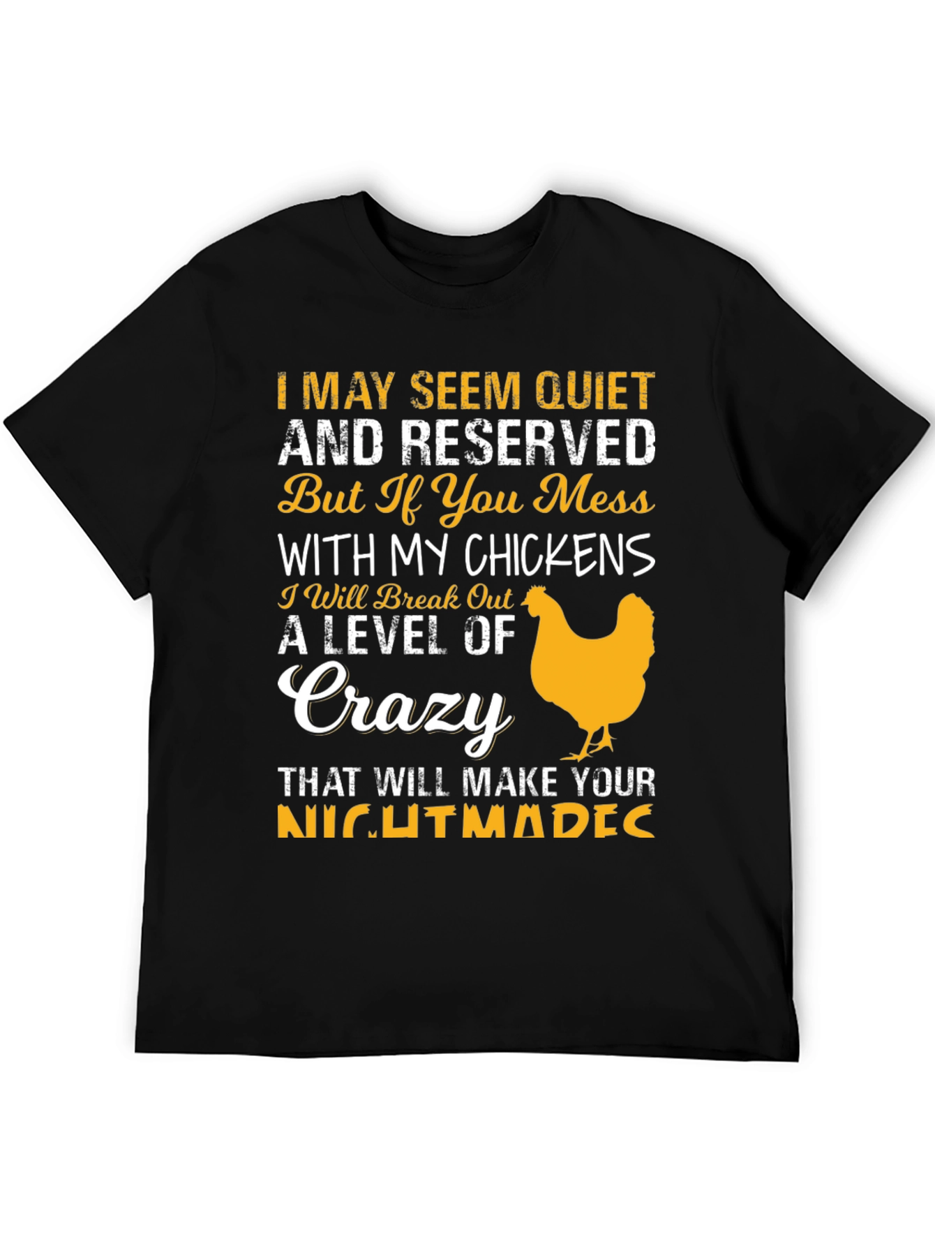 Black Funny Chicken Lover T-Shirt Crazy Level view 5