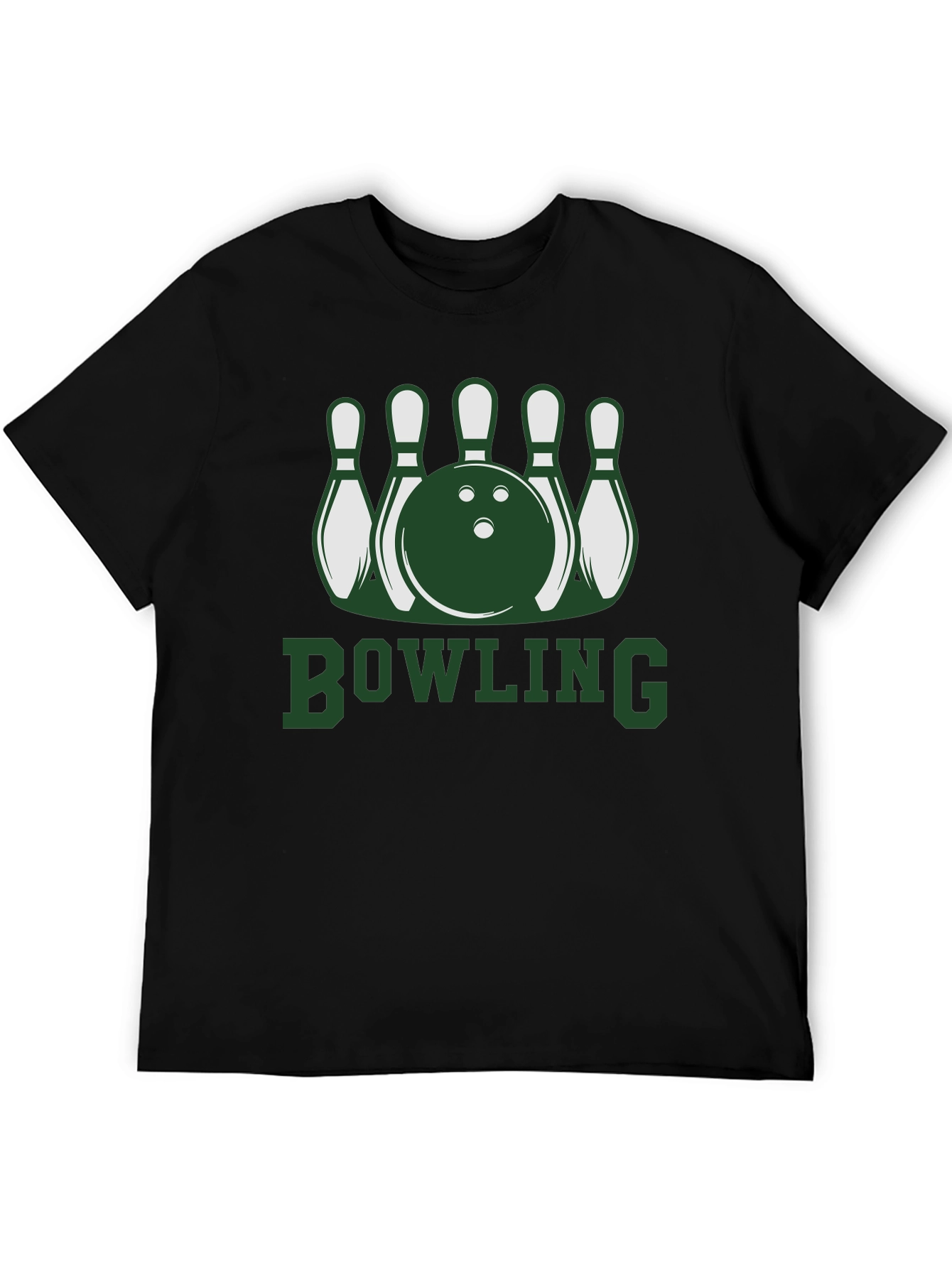 Black Bowling Pins & Ball Graphic T-Shirt view 5