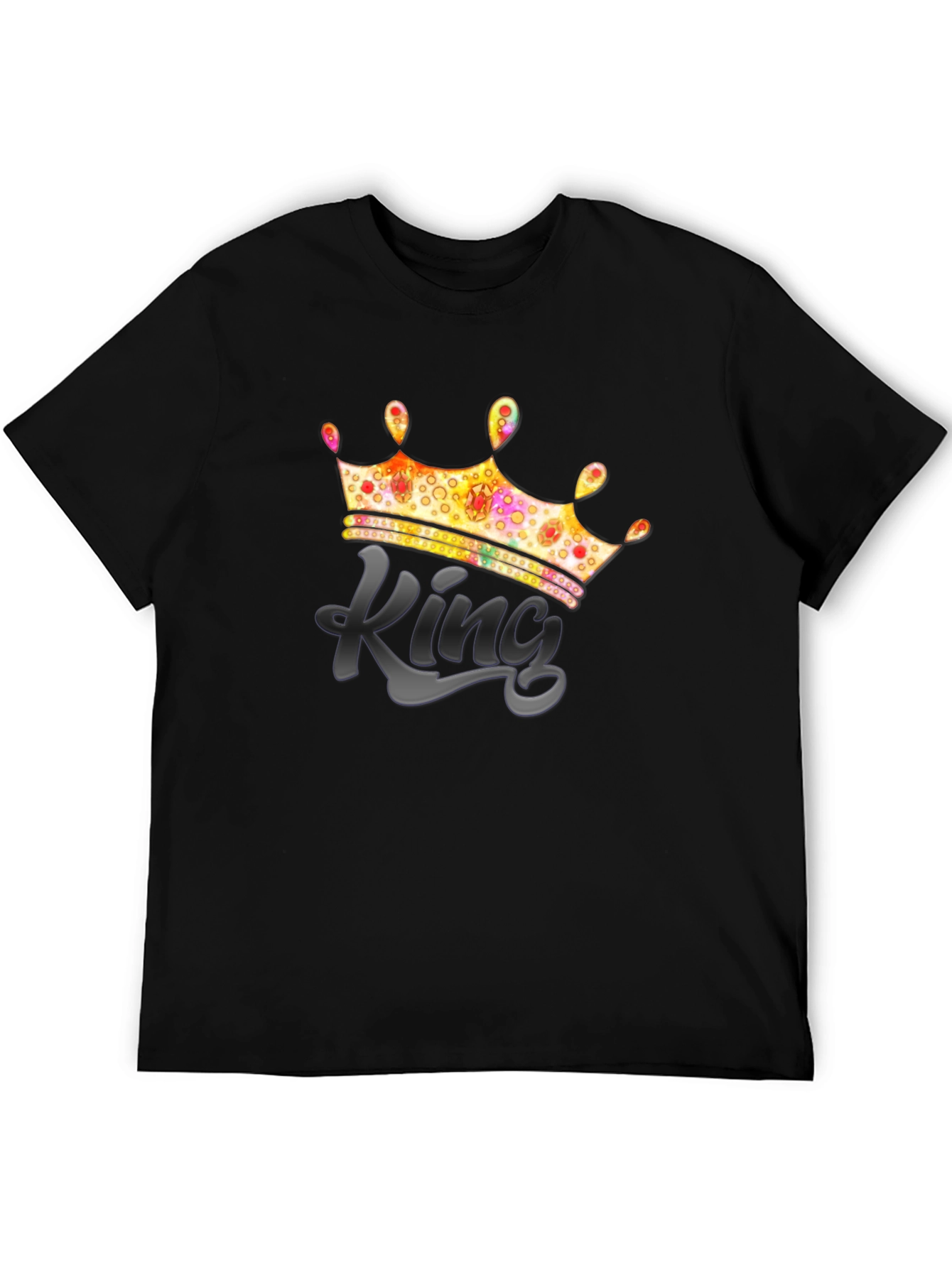 Black King Crown Graphic T-Shirt - Men's Tee view 5