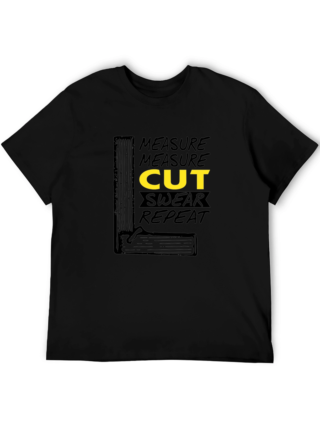Black Measure Cut Swear Repeat Graphic T-Shirt view 5