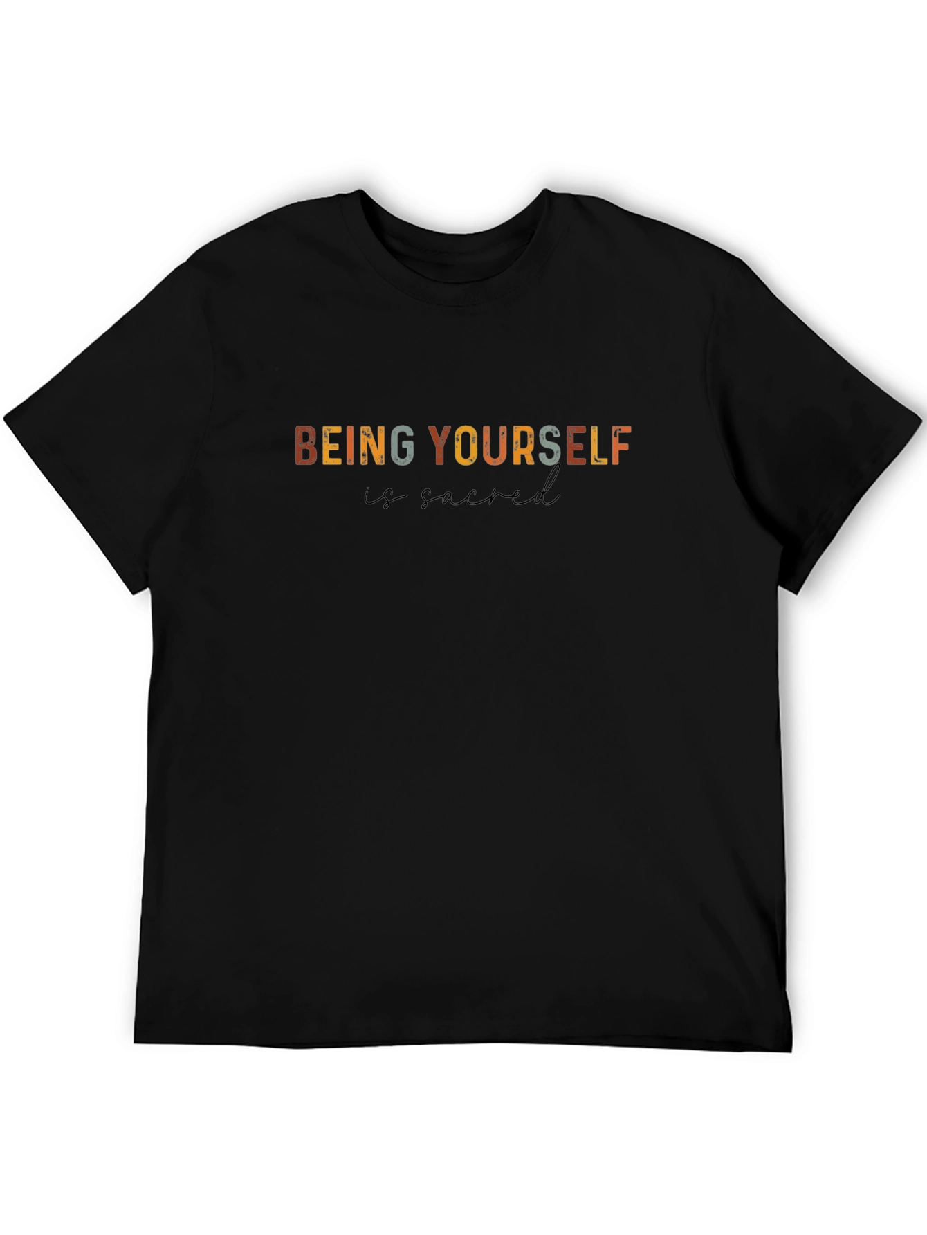 Black Being Yourself is Sacred Graphic T-Shirt view 5
