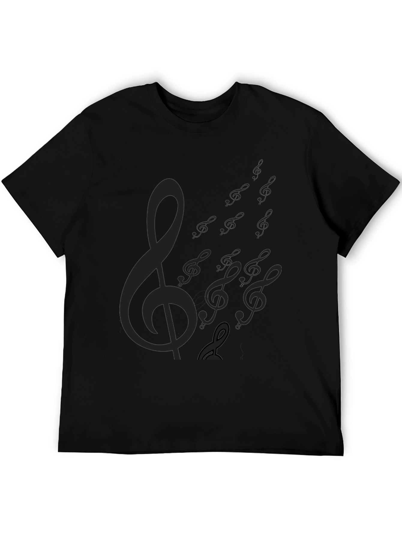 Black Men's Black Music Note Graphic Tee view 5