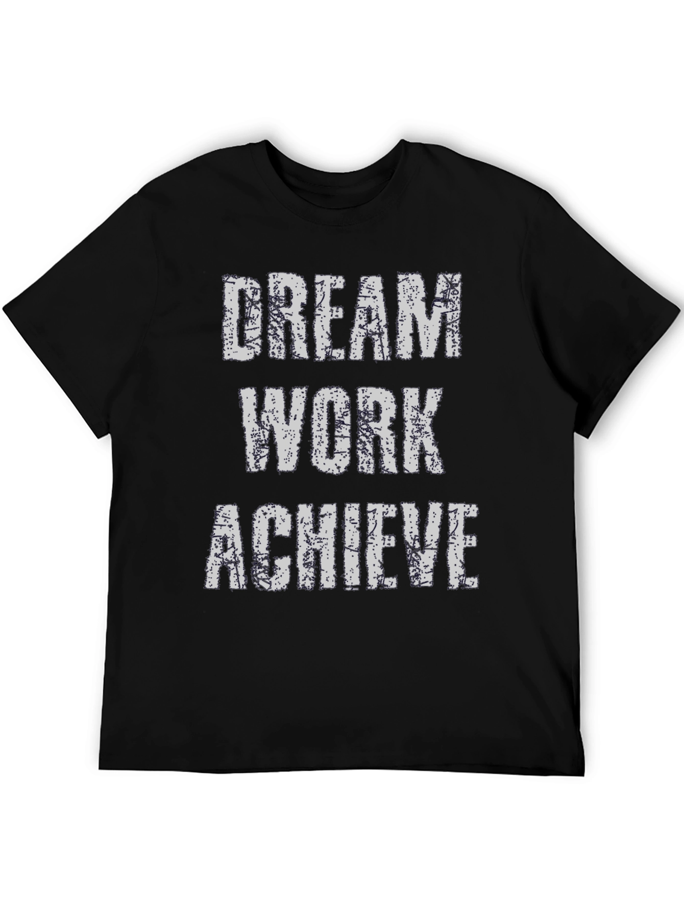 Black Dream Work Achieve T-Shirt - Inspirational Graphic Tee view 5