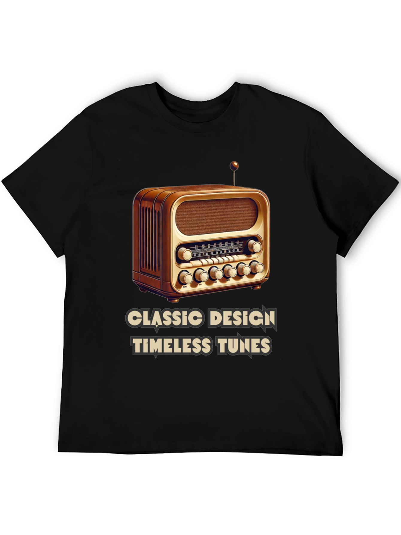 Black Classic Radio T-Shirt - Timeless Tunes view 5