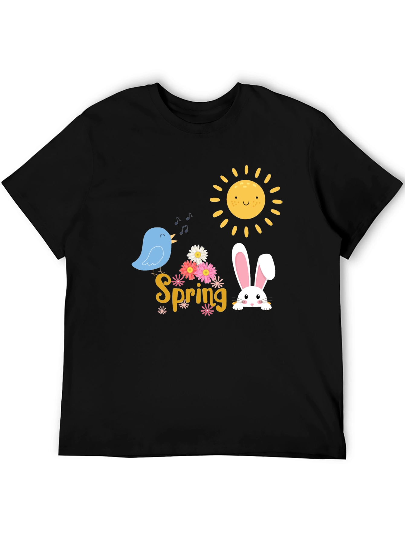 Spring T-Shirt - Cute Bird, Bunny & Sun Design - 5
