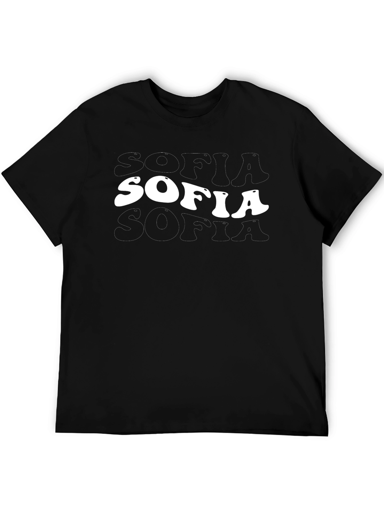 Black Sofia Trendy Black Cotton T-Shirt view 5