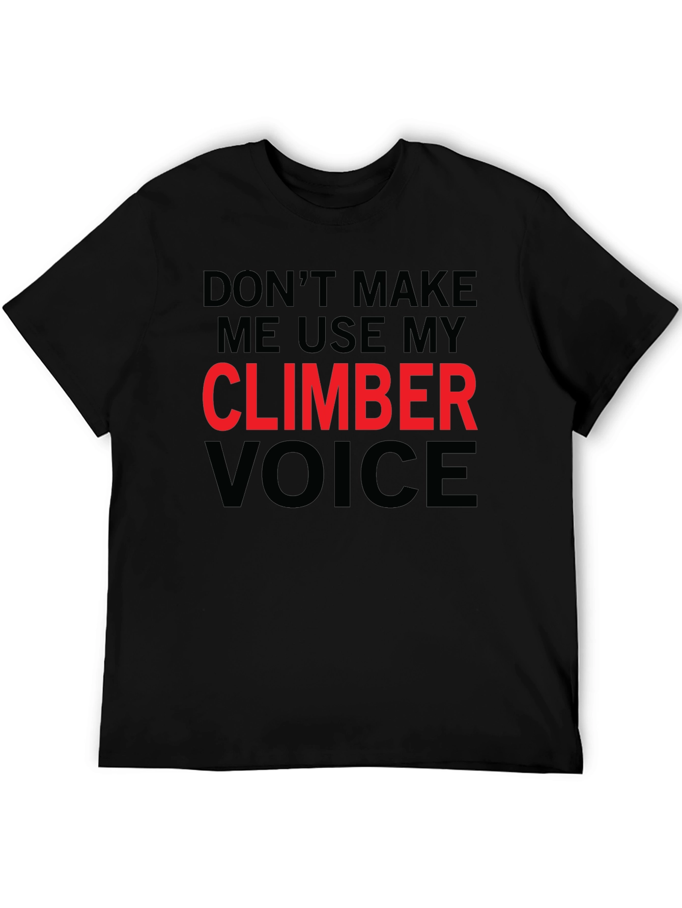 Black Climber Voice T-Shirt - Funny Climbing Apparel view 5