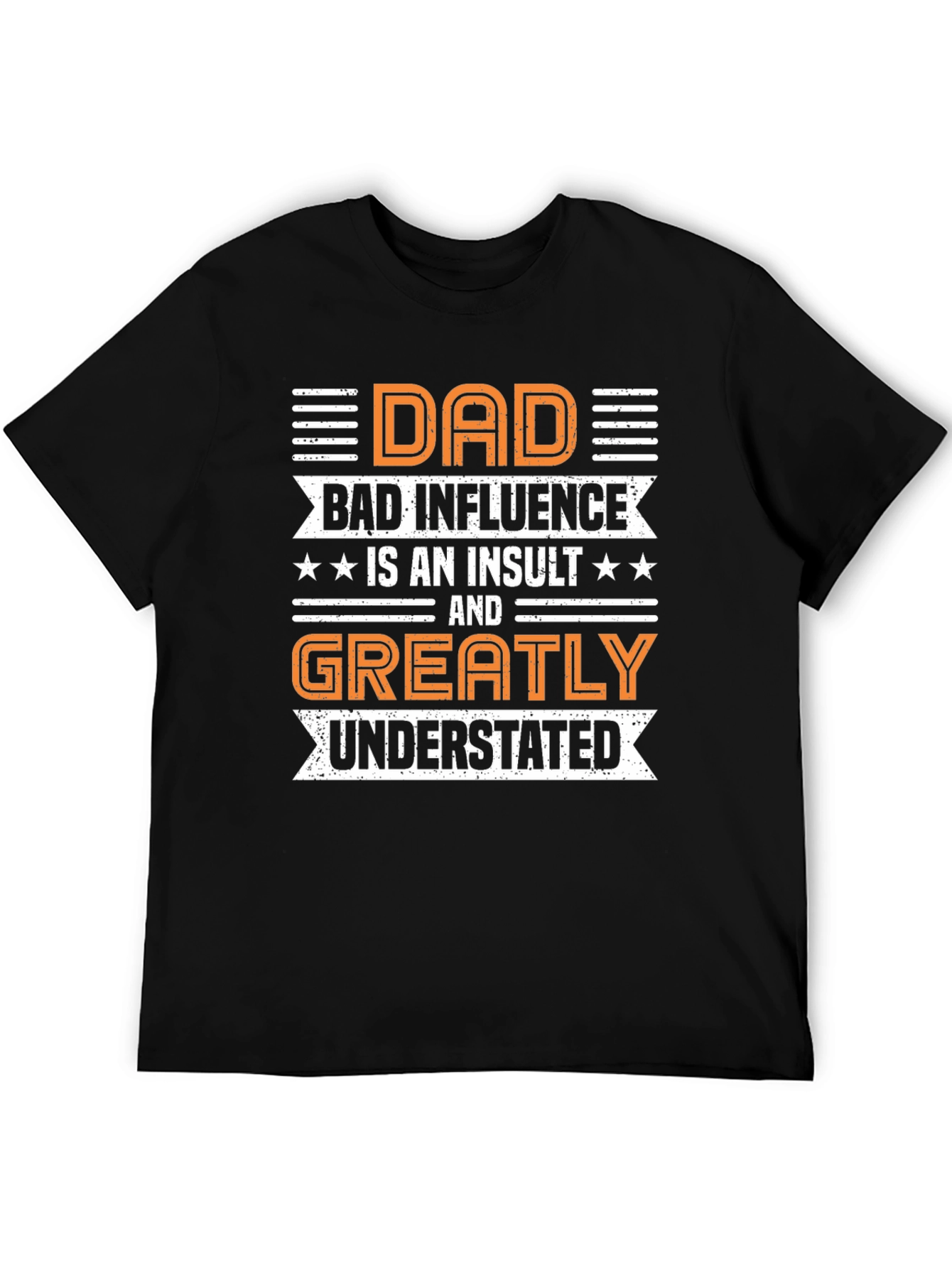 Black Dad Bad Influence Funny T-Shirt view 5
