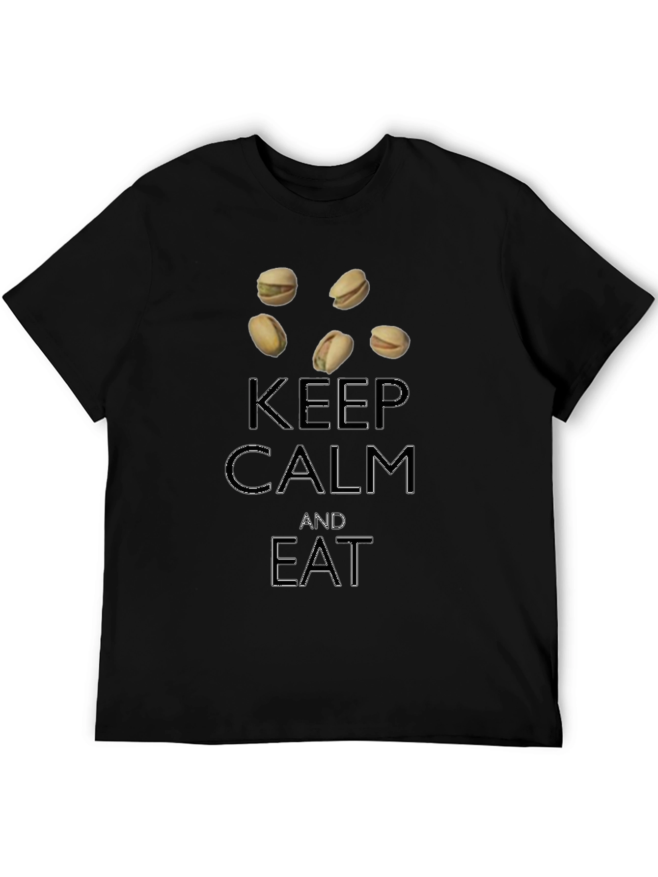 Black Keep Calm and Eat Pistachios T-Shirt view 5
