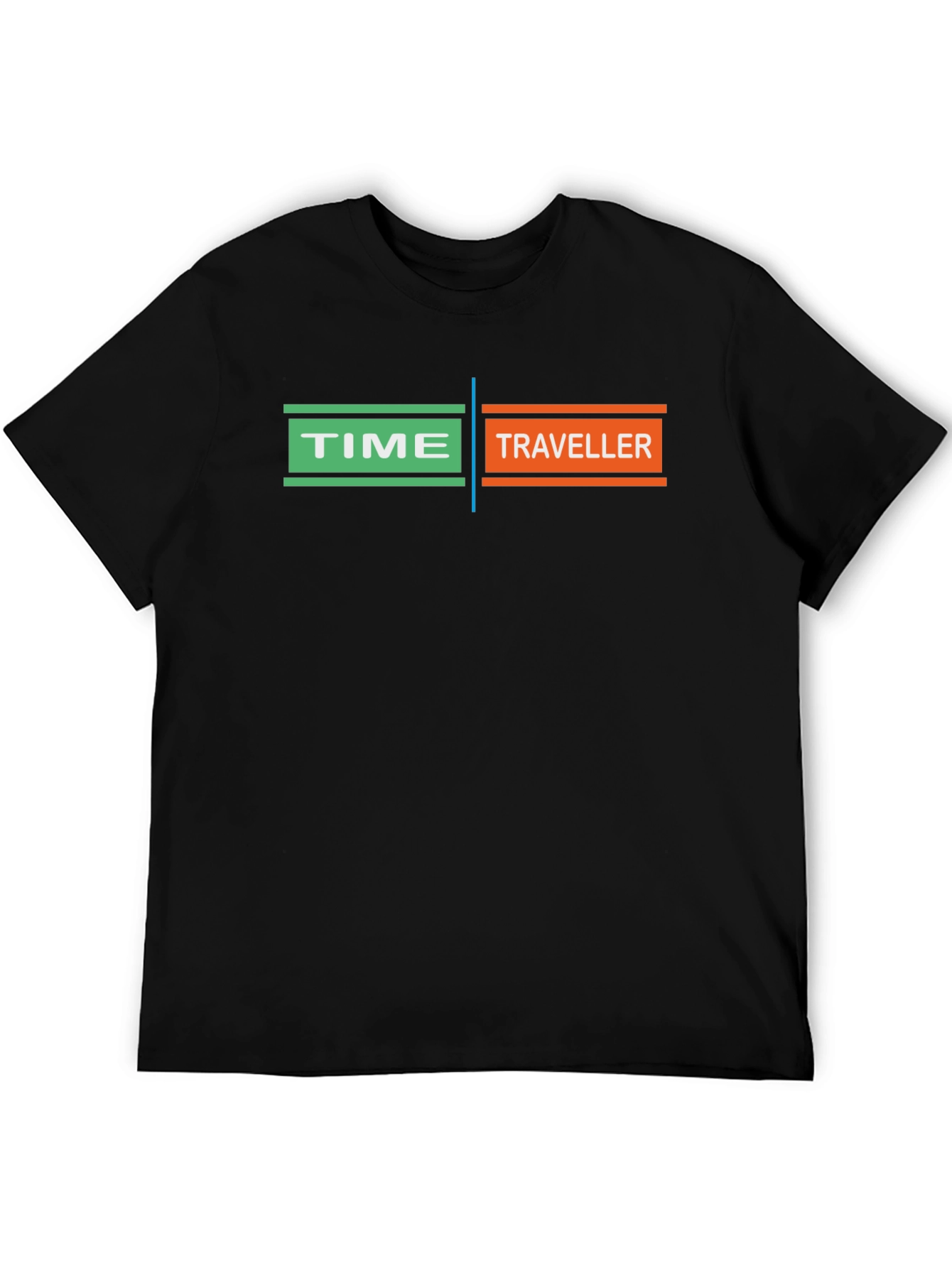Black Time Traveler Graphic T-Shirt - Black, Unique Design view 5