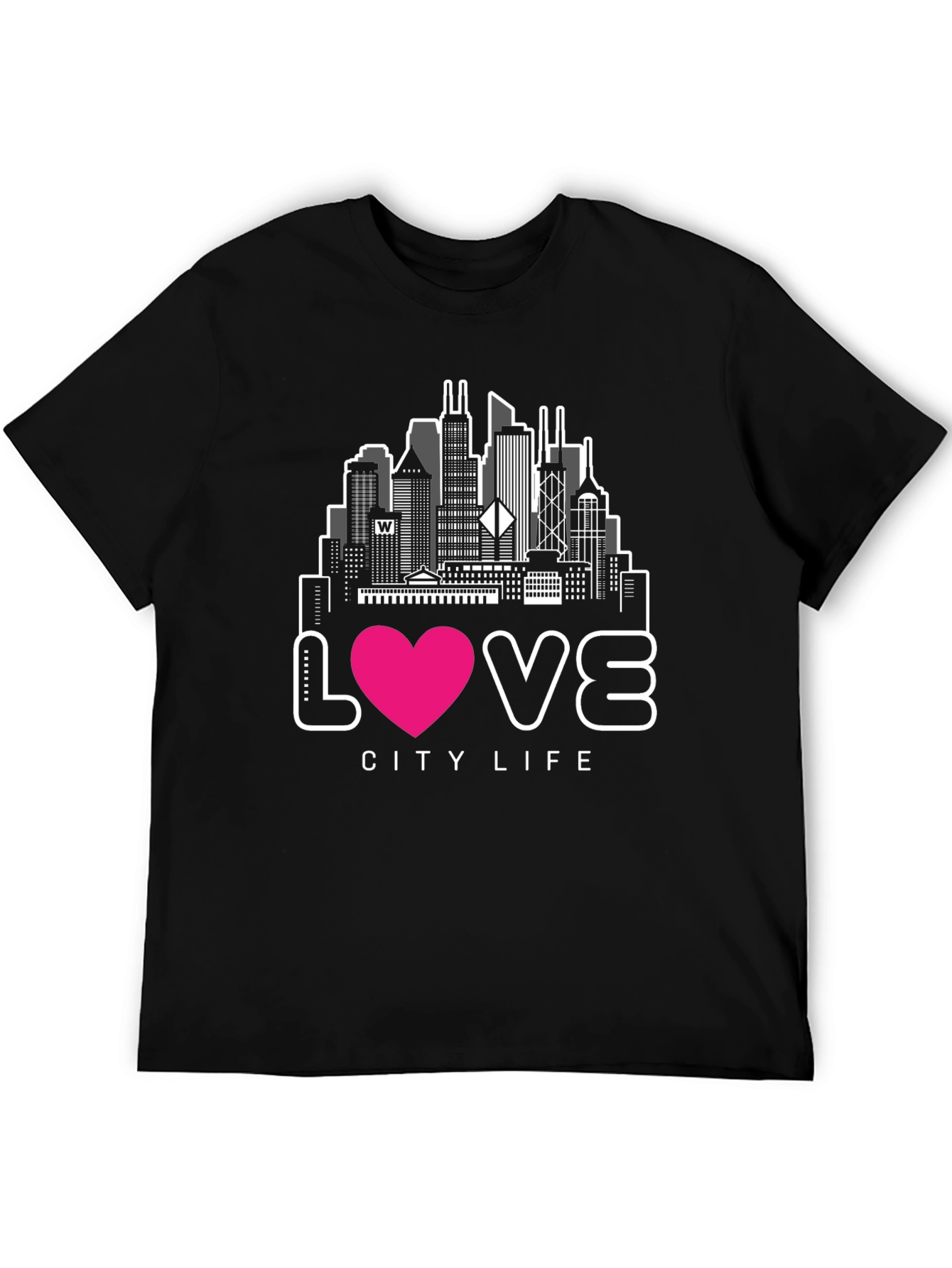 Black Love City Life Graphic Tee - Black view 5