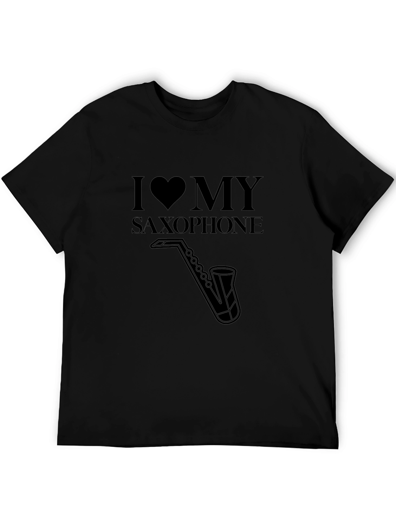 Black I Love My Saxophone Black T-Shirt view 5