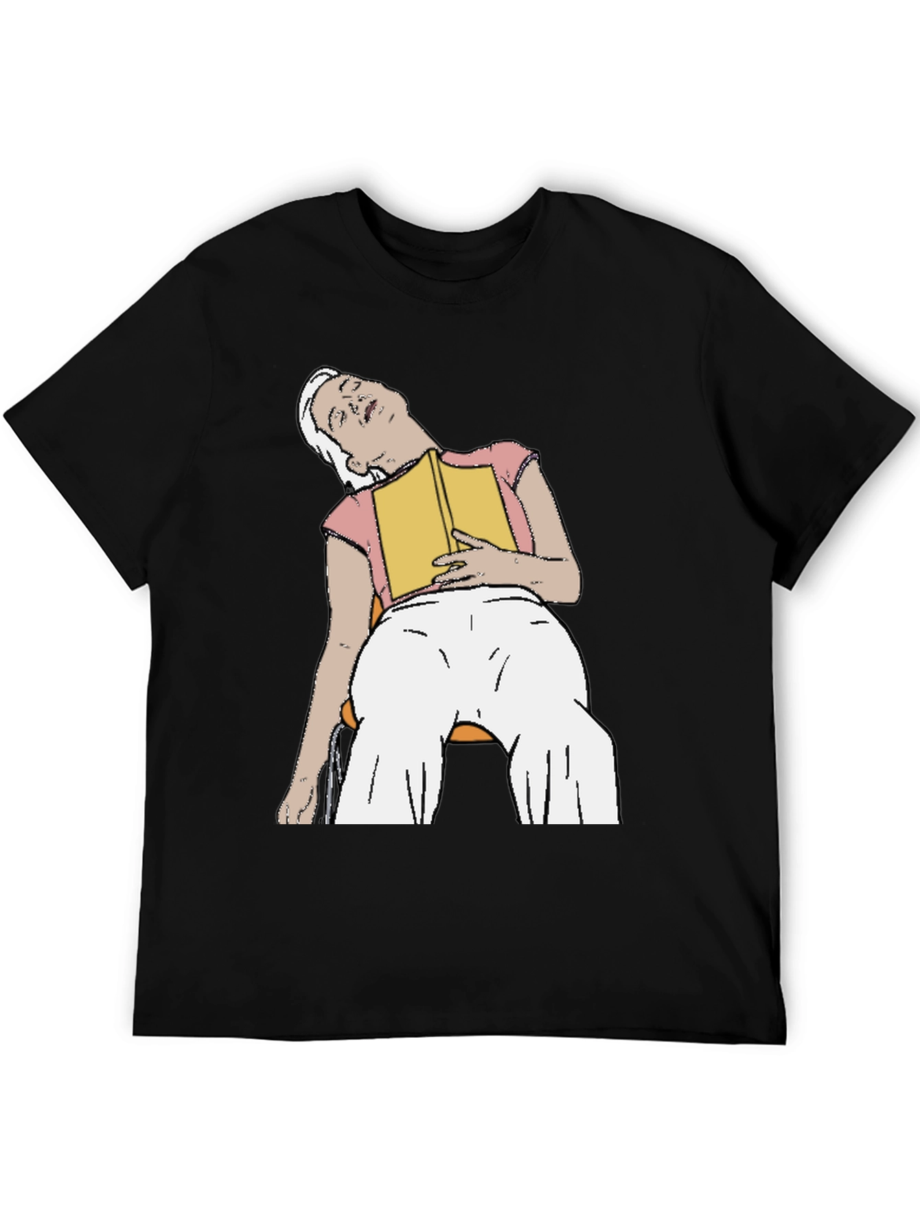 Black Snoozing Reader Graphic Tee - Black T-Shirt view 5