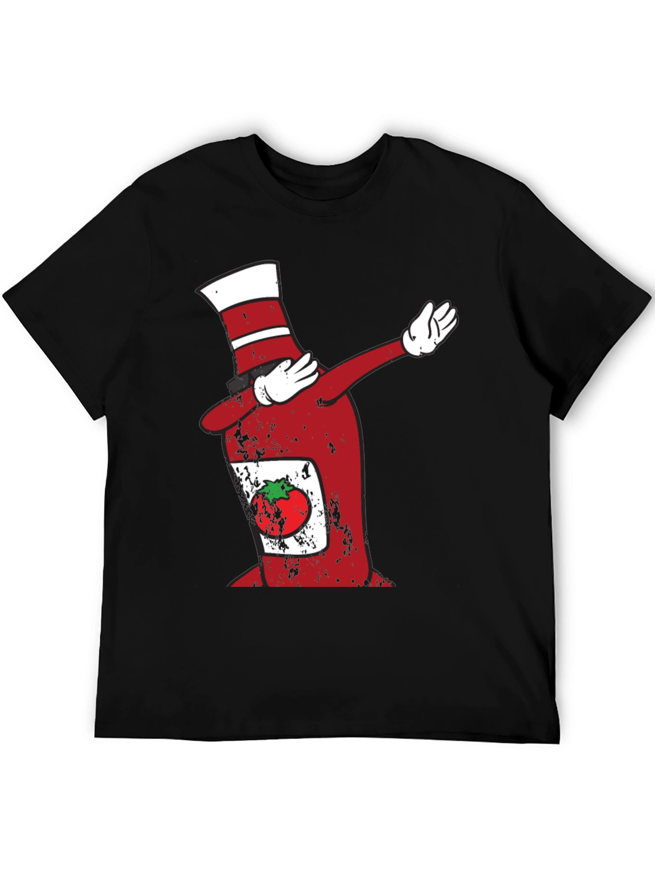 Black Dabbing Ketchup Bottle T-Shirt view 5