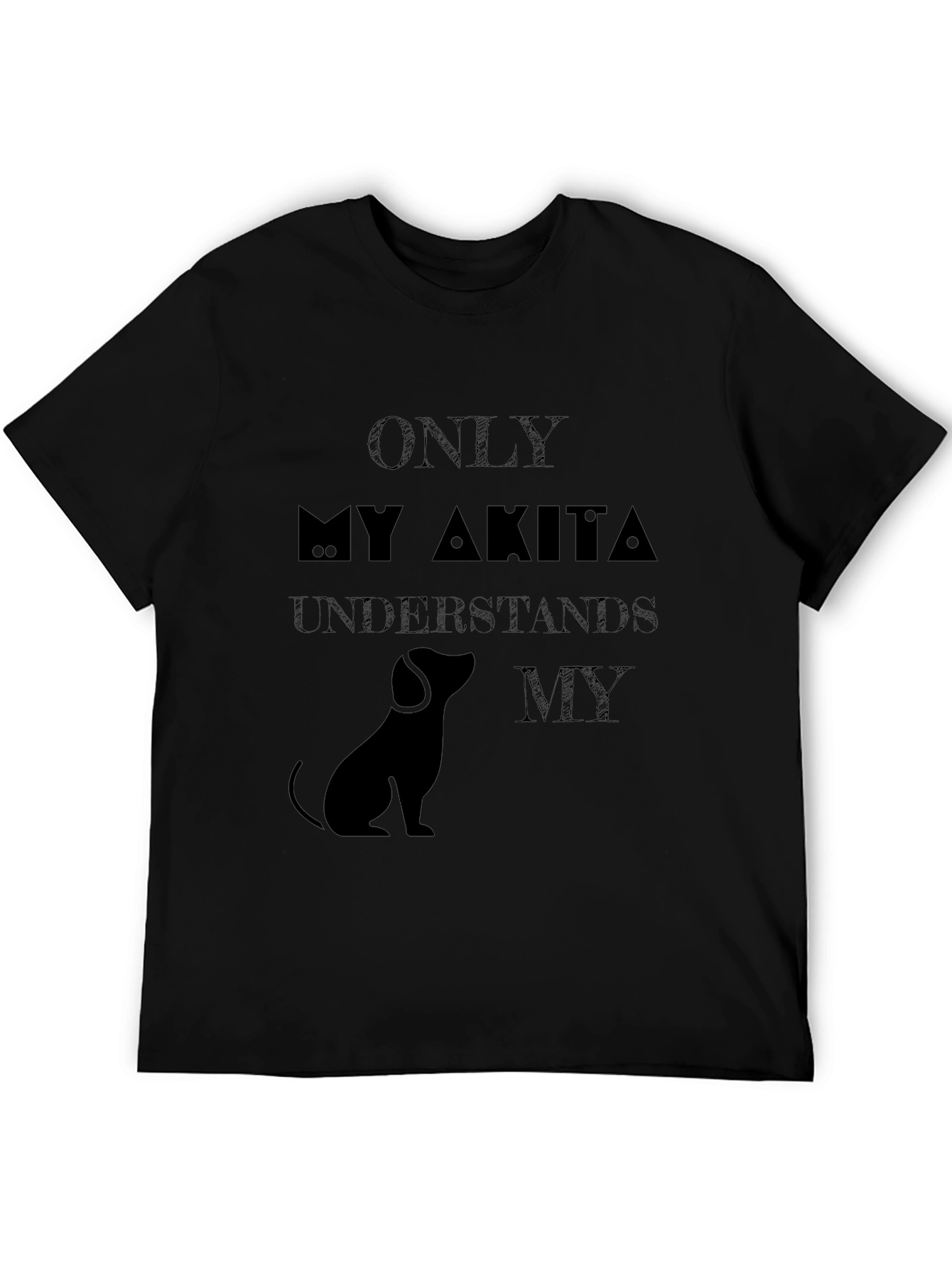 Black Only My Akita Understands T-Shirt view 5