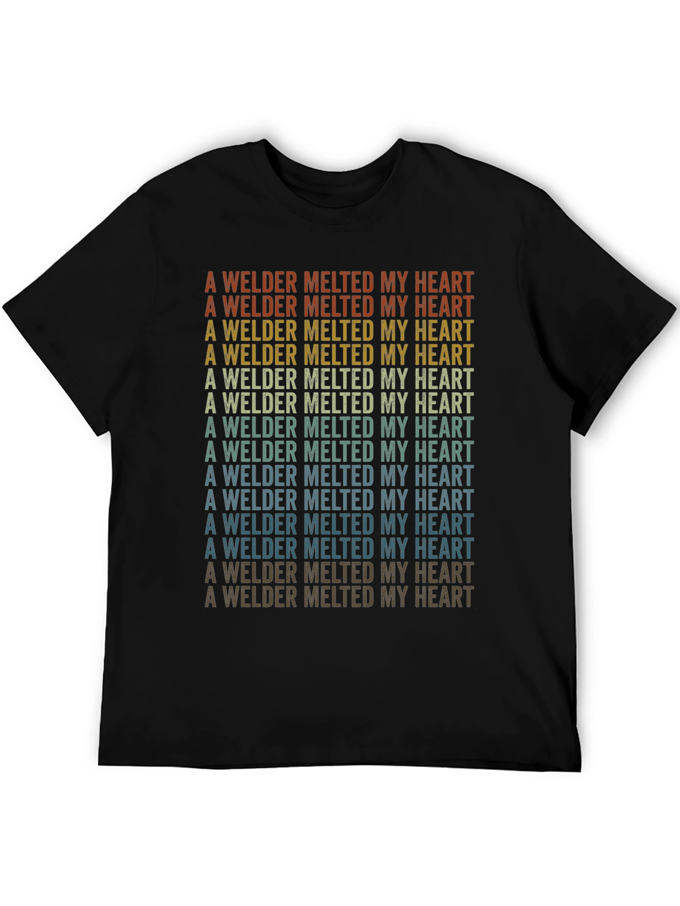 Black Welder Melted My Heart Black T-Shirt view 5