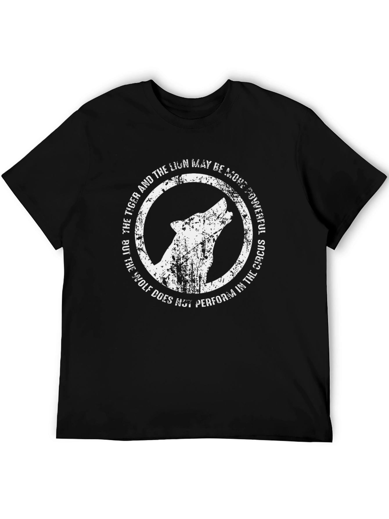 Black Wolf Howl Graphic Tee - Powerful Message T-Shirt view 5