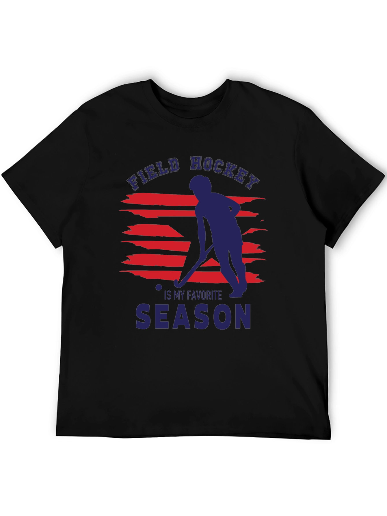 Black Field Hockey Favorite Season Graphic Tee view 5