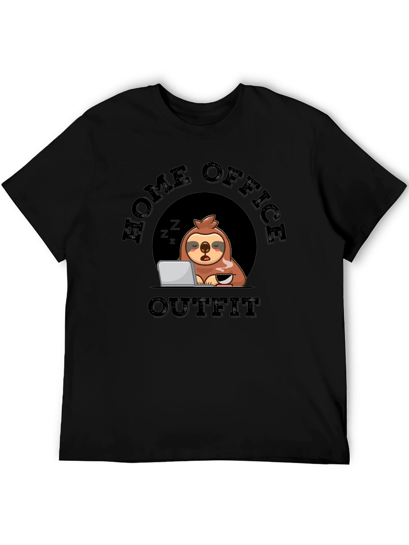 Black Home Office Outfit Sloth T-Shirt view 5