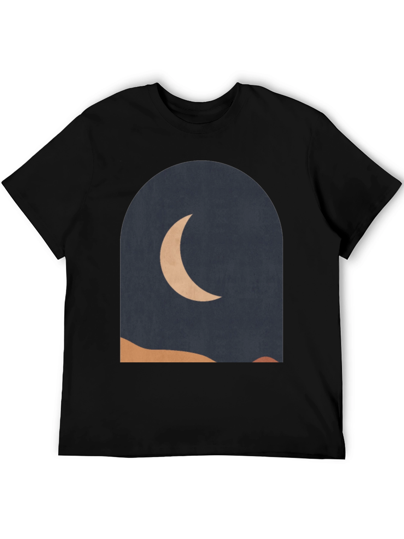 Black Modern Crescent Moon Graphic Tee view 5