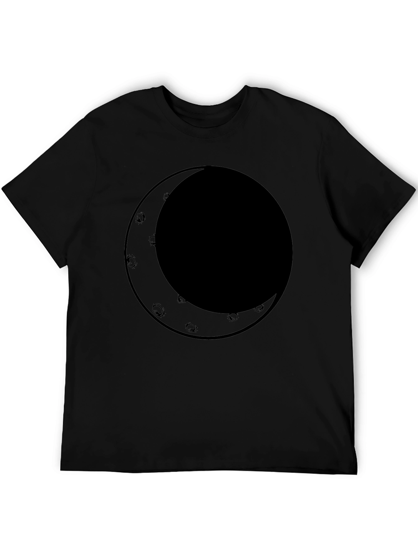 Black Crescent Moon Graphic Tee - Black Cotton Comfort view 5
