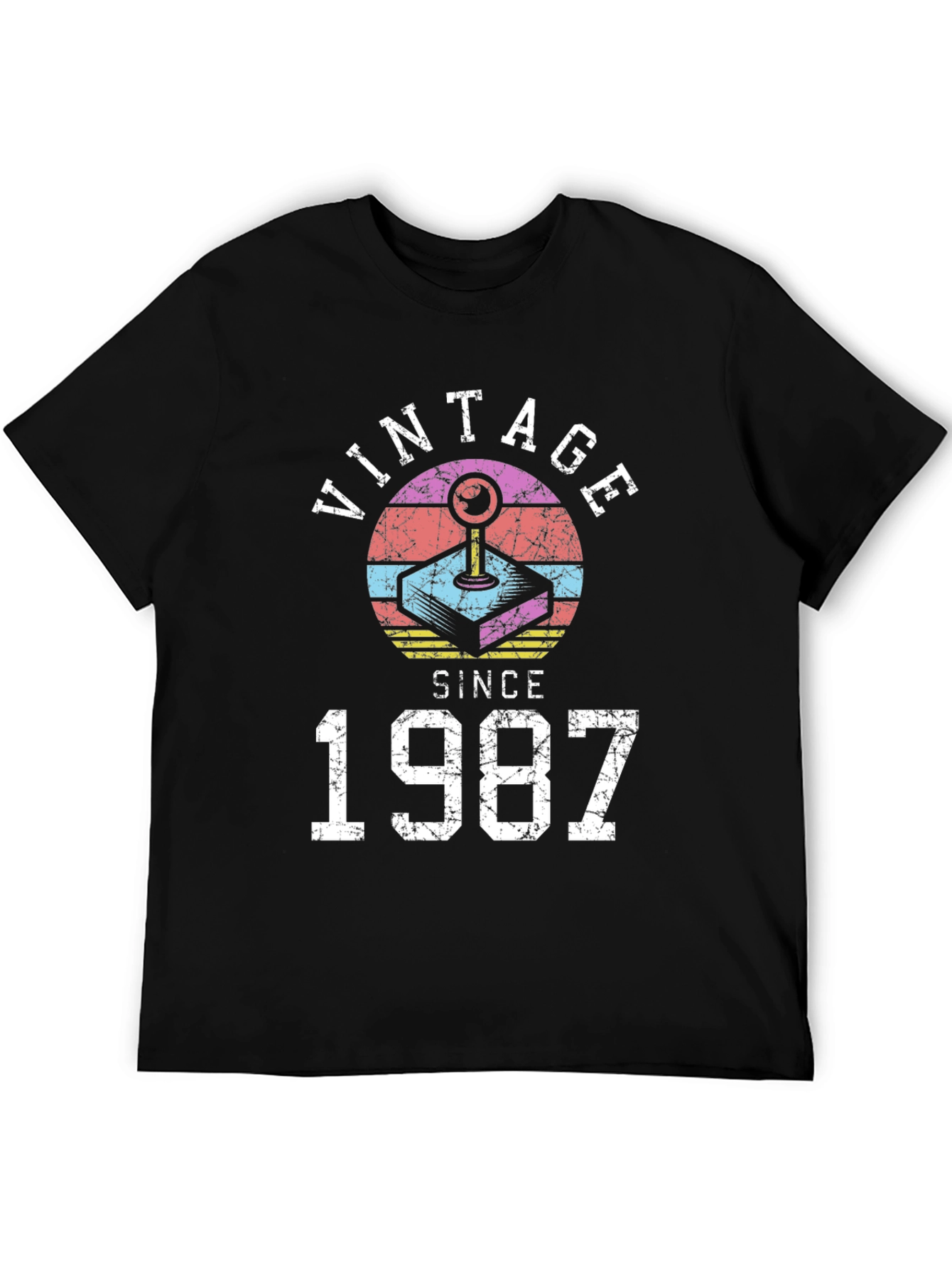 Black Vintage Since 1987 Retro Gaming T-Shirt view 5