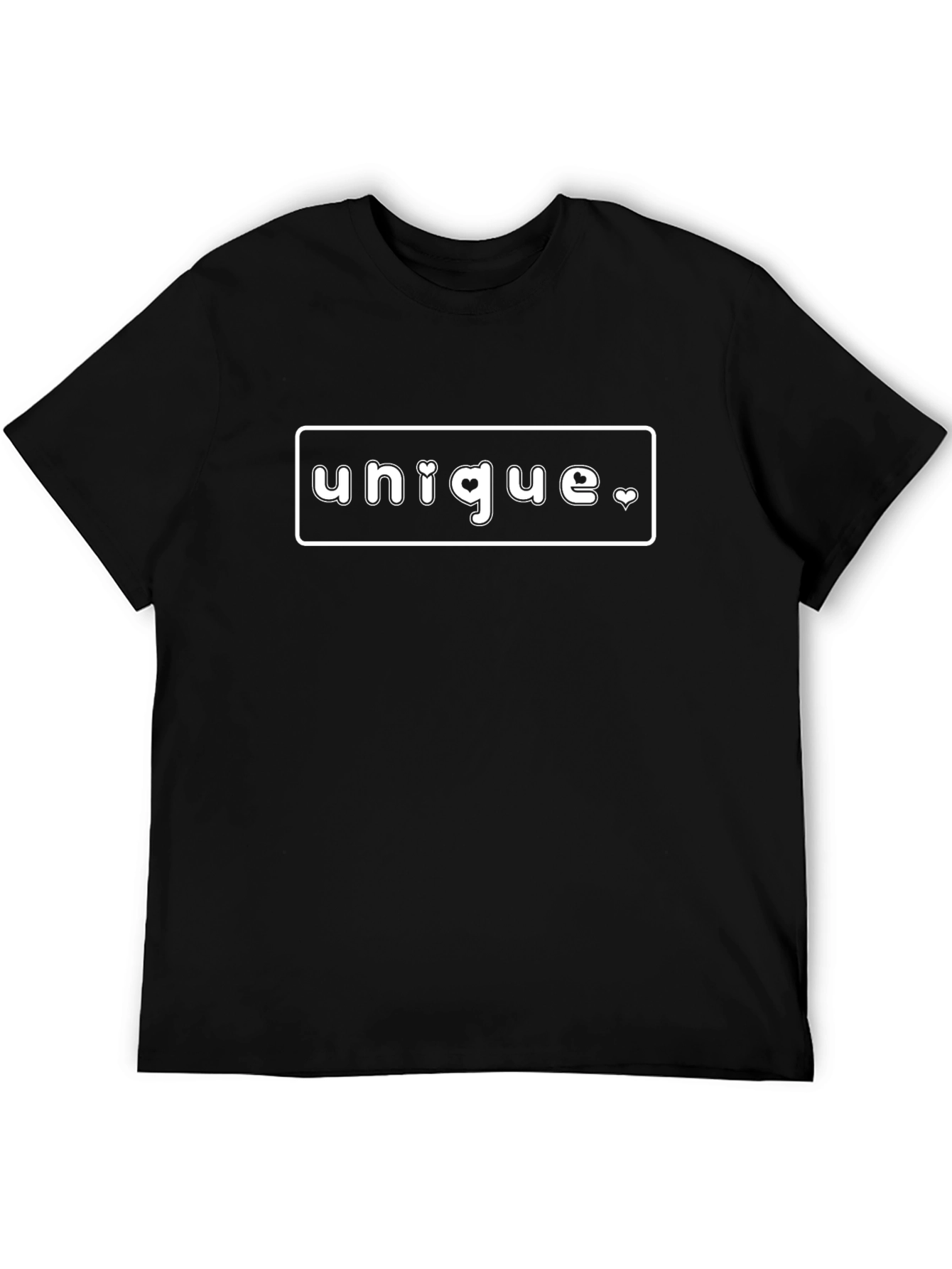 Black Unique Heart Graphic Black T-Shirt view 5