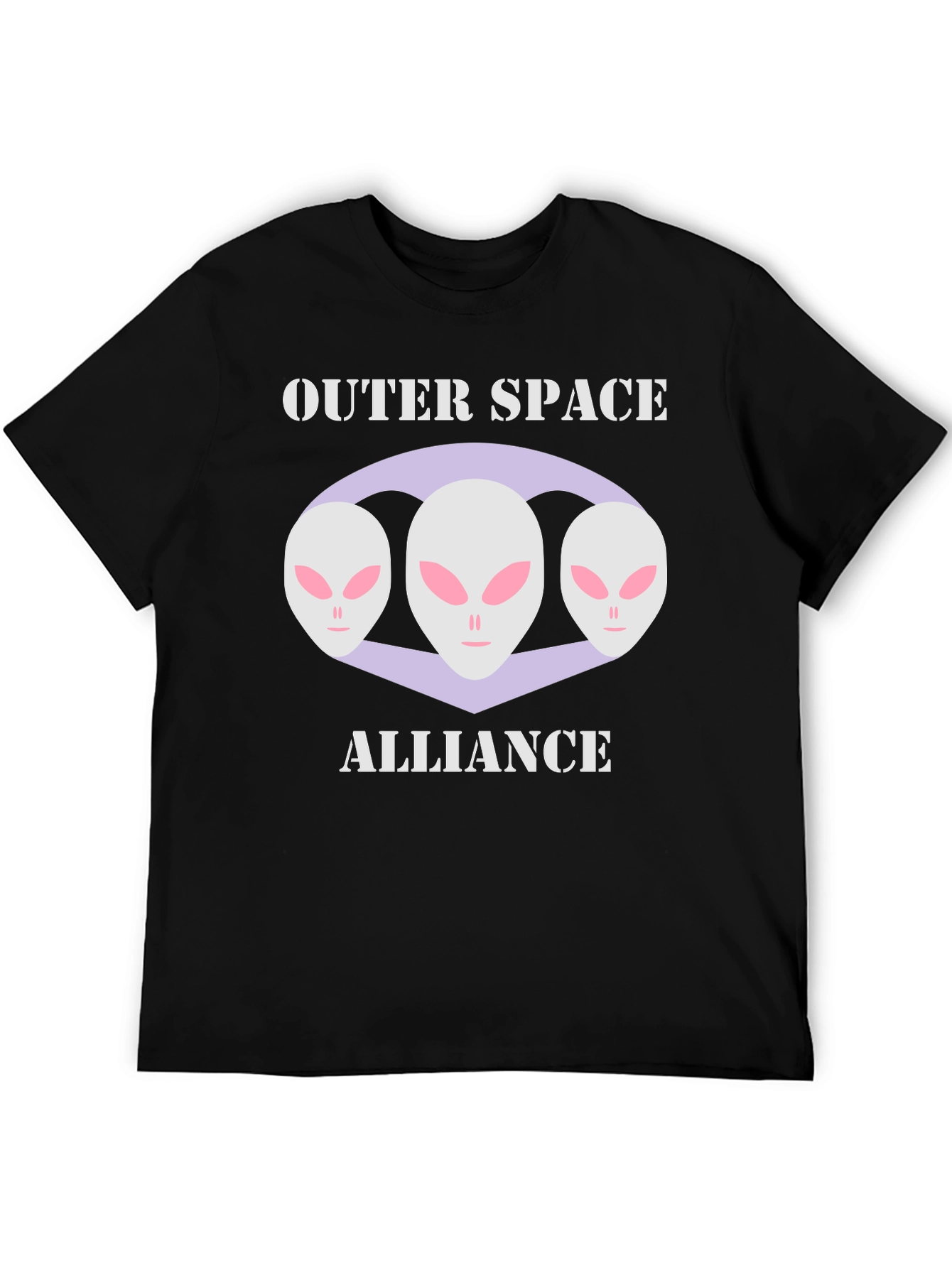 Black Outer Space Alliance Alien Graphic T-Shirt view 5