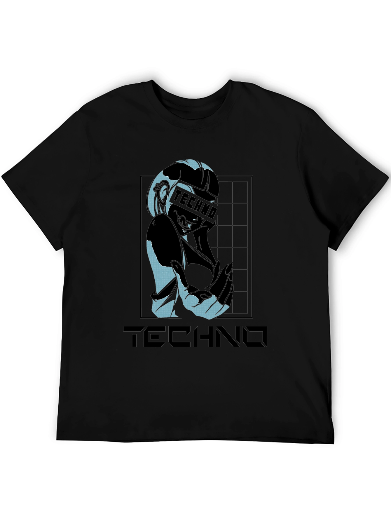 Black Techno Graphic T-Shirt - Stylish Black Tee view 5