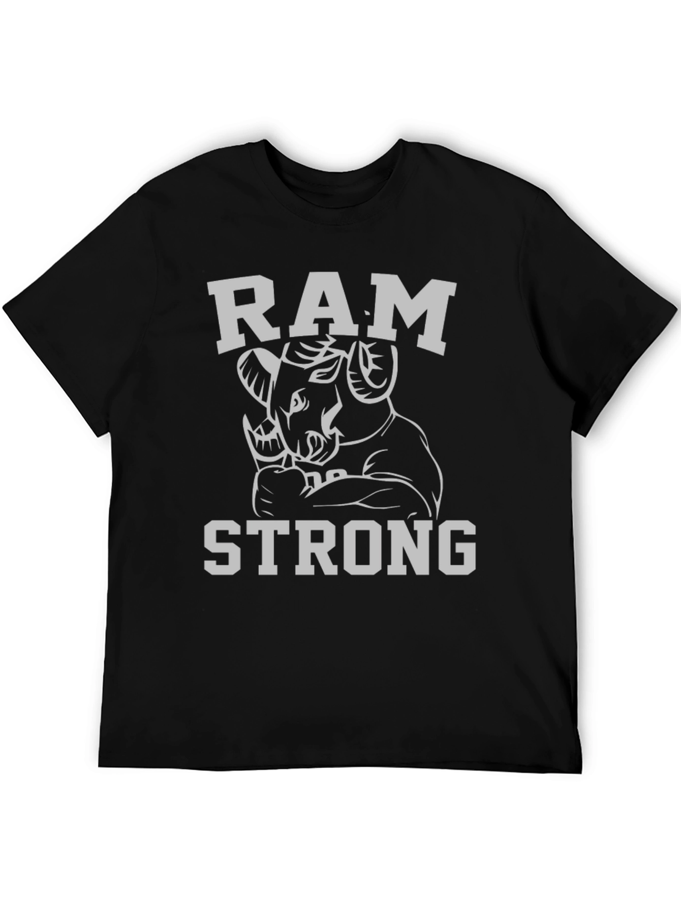 Black Ram Strong Graphic T-Shirt - Black view 5