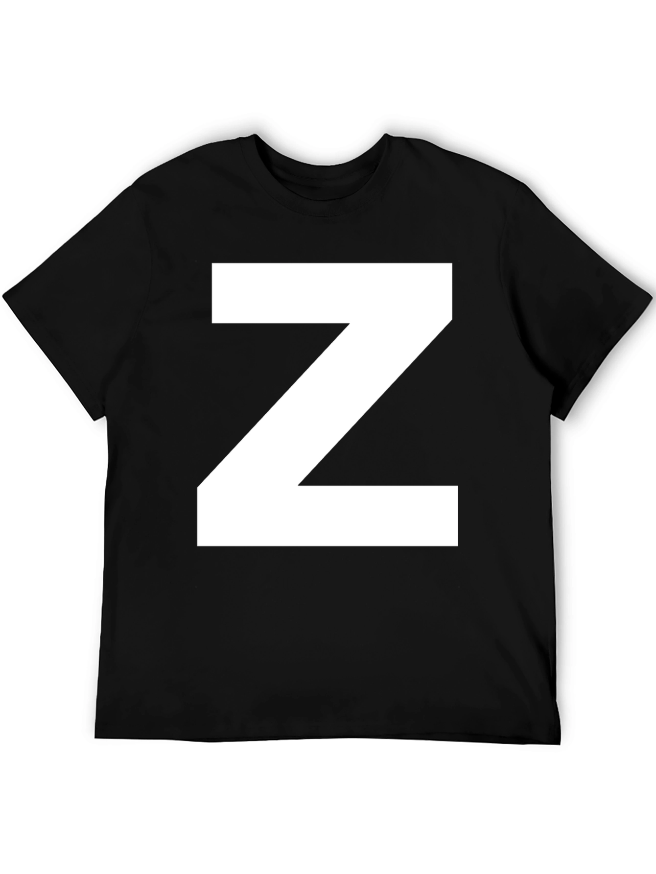Black Bold "Z" Graphic Tee - Classic Black Cotton T-Shirt view 5