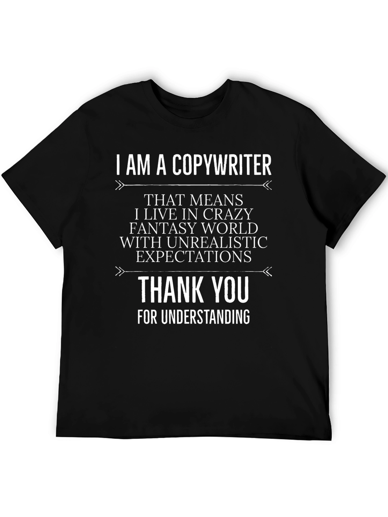 Black Copywriter T-Shirt - Crazy Fantasy World Tee view 5