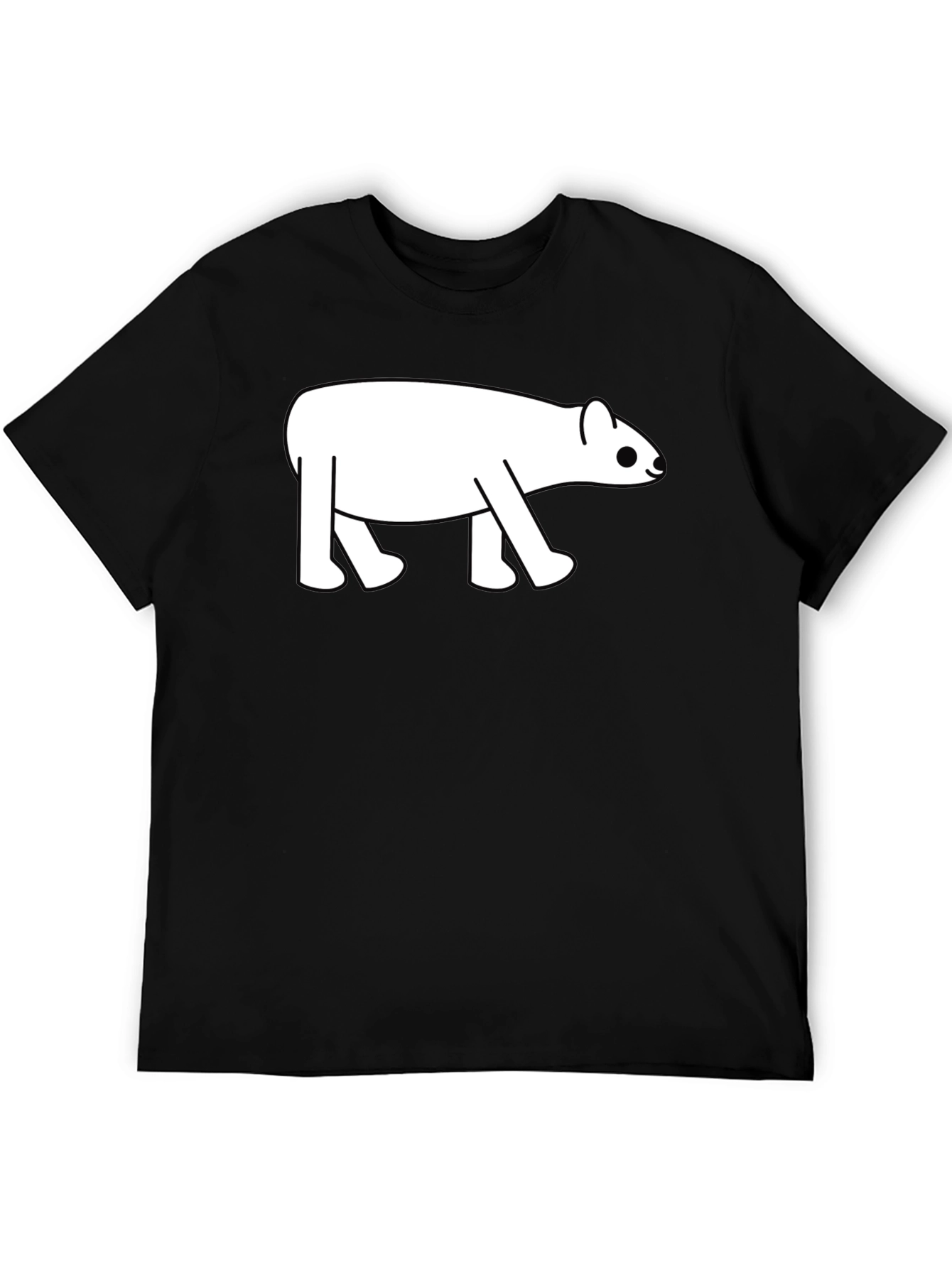 Black Cute Tapir Graphic Tee - Black Cotton Blend T-Shirt view 5