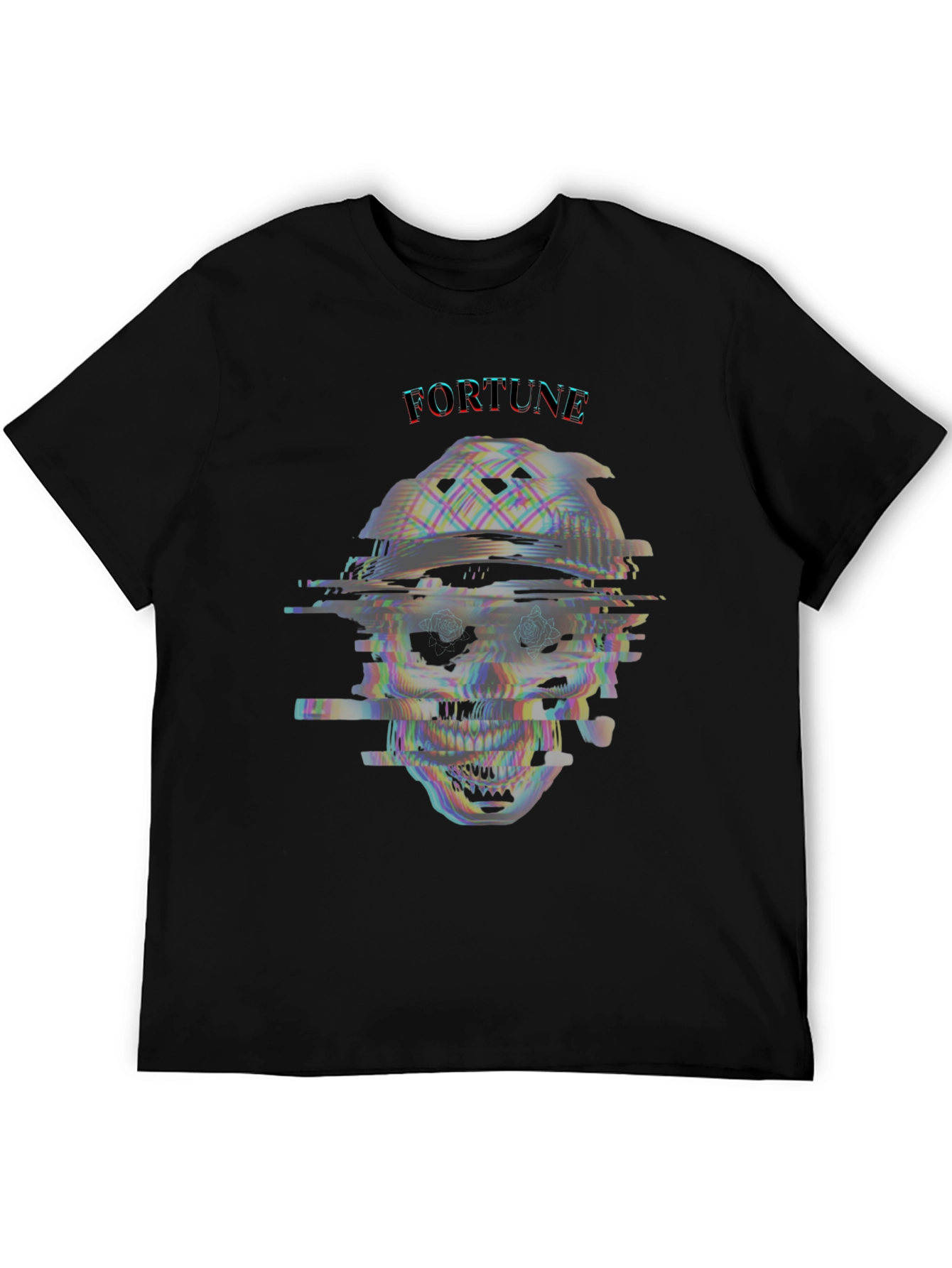 Black Glitch Skull T-Shirt - Fortune Tee view 5